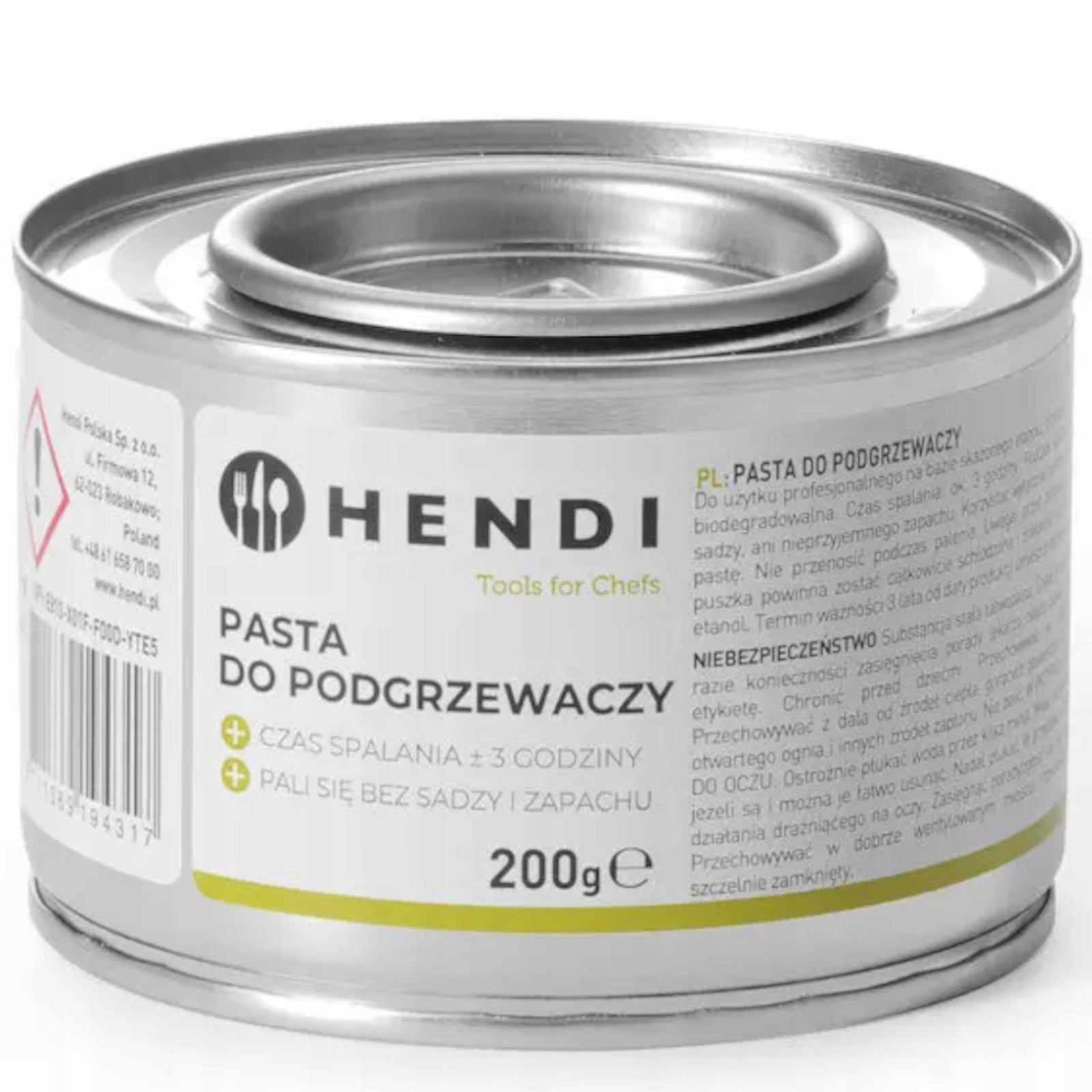 Pasta do ohřívačů jídla Hendi ethanol plechovka 48 x 200 g balení