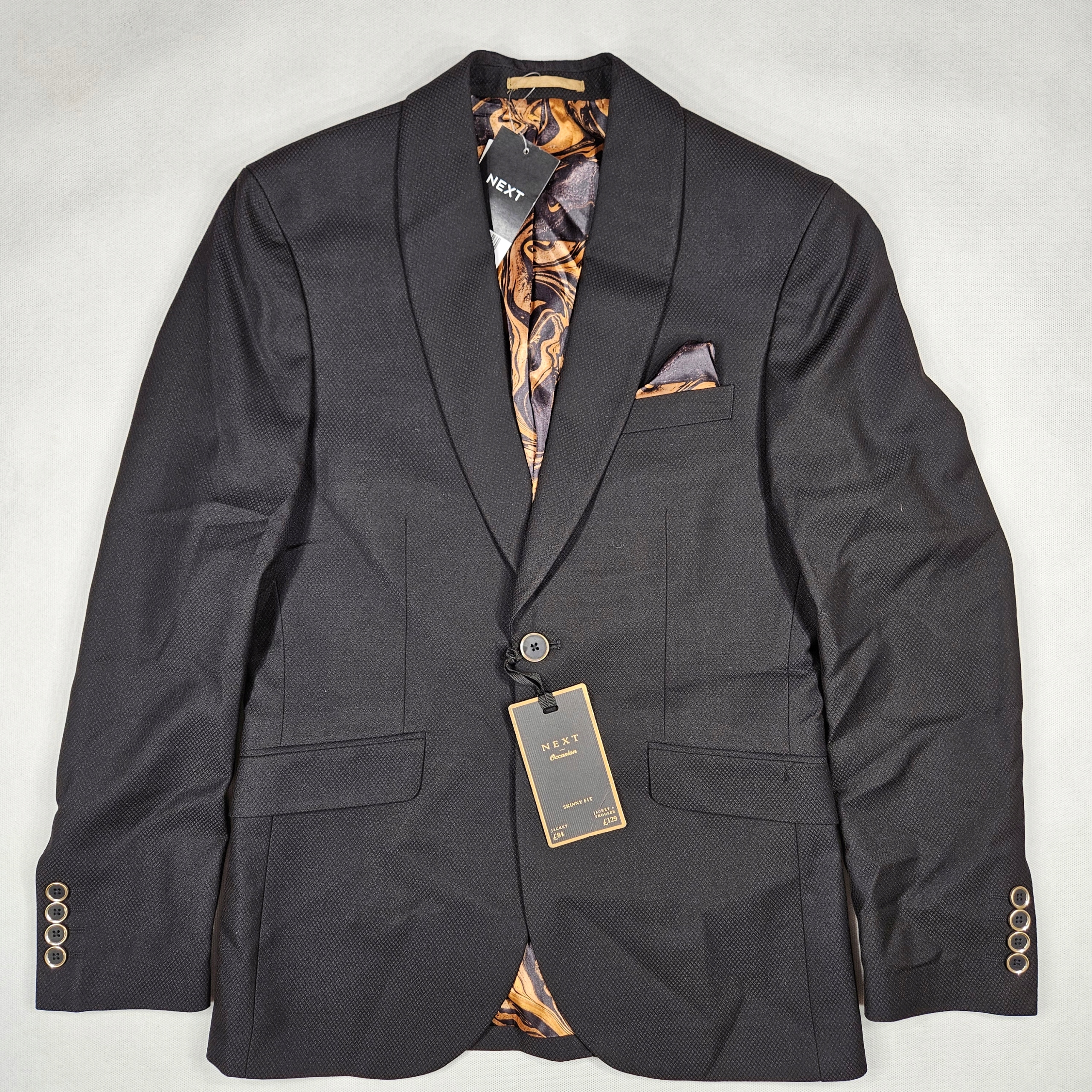 Next sako černá ka/335 skinny fit blazer 44long eur54 (L)