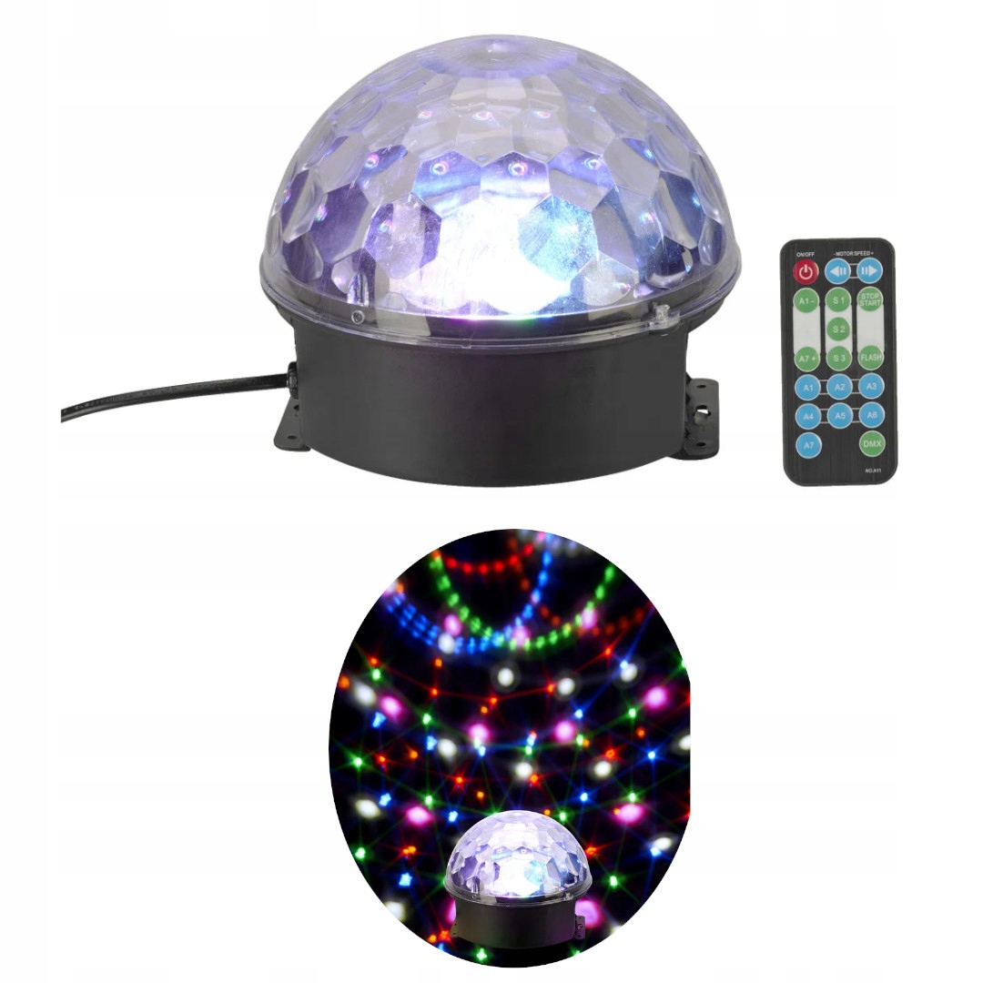 Lampa Disco diskotéková Ø 18 cm dálkové ovládání