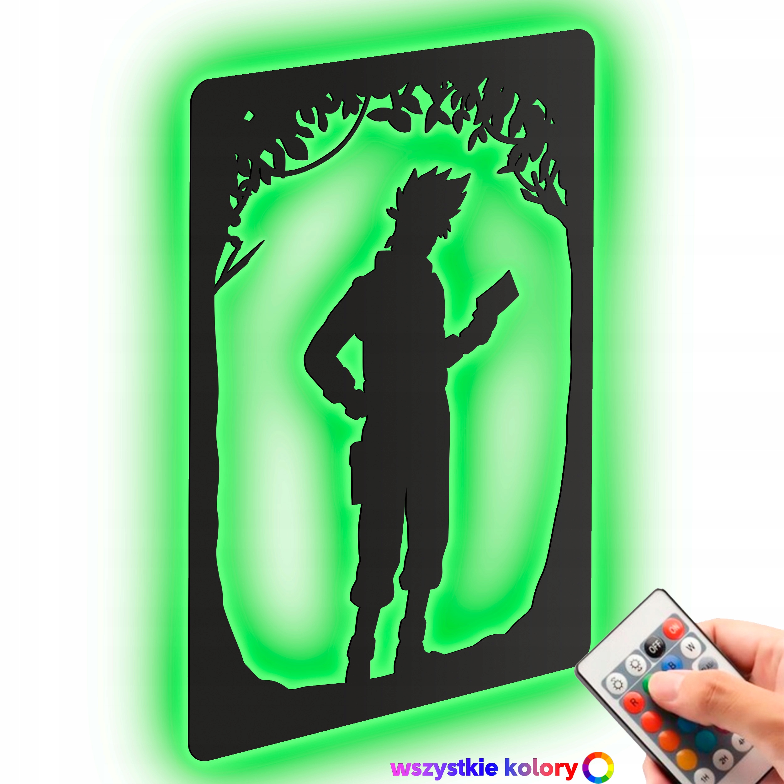 Dřevěný 3D obraz Anime Naruto Kakashi Hatake Nástěnná Noční Lampa Led
