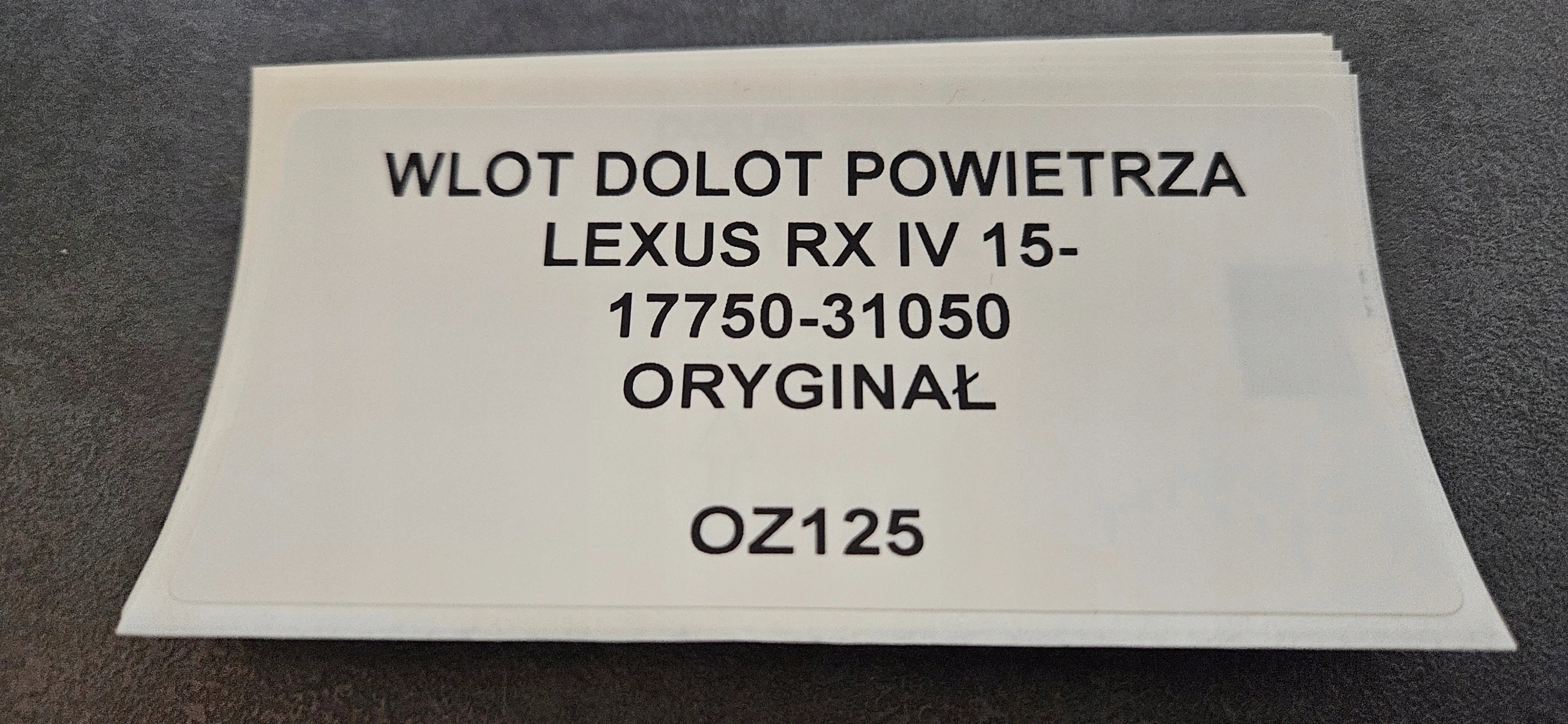 intake air hose LEXUS RX IV 15- original