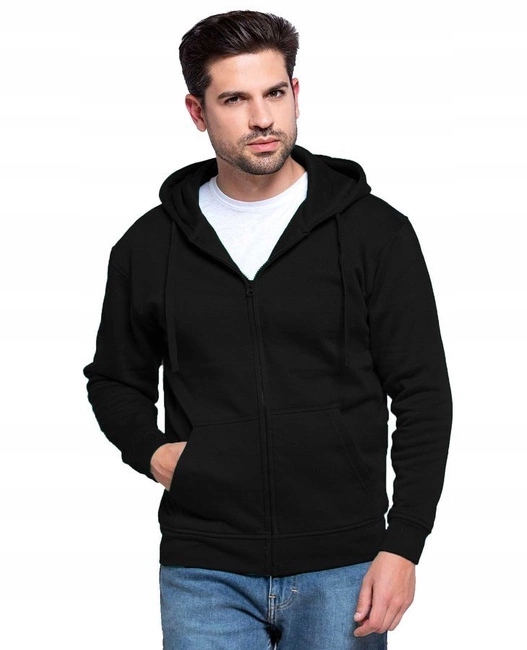Bluza męska Jhk Swua Hood czarna klasyczna basic z kapturem rozpinana S