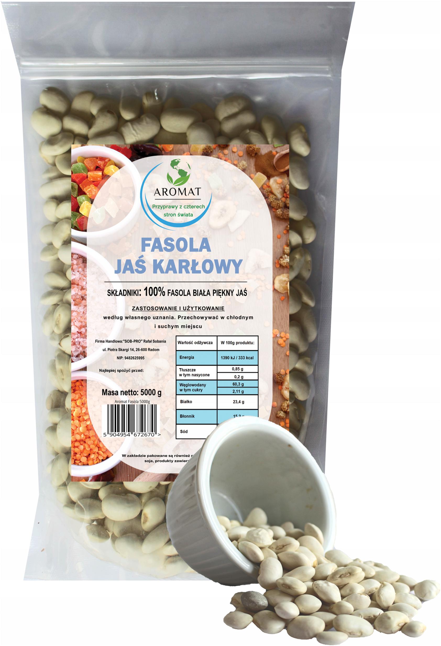 Fazole Bílá Jasan Krásný Trpasličí Jasan Přírodní Kvalita 5KG Aromat