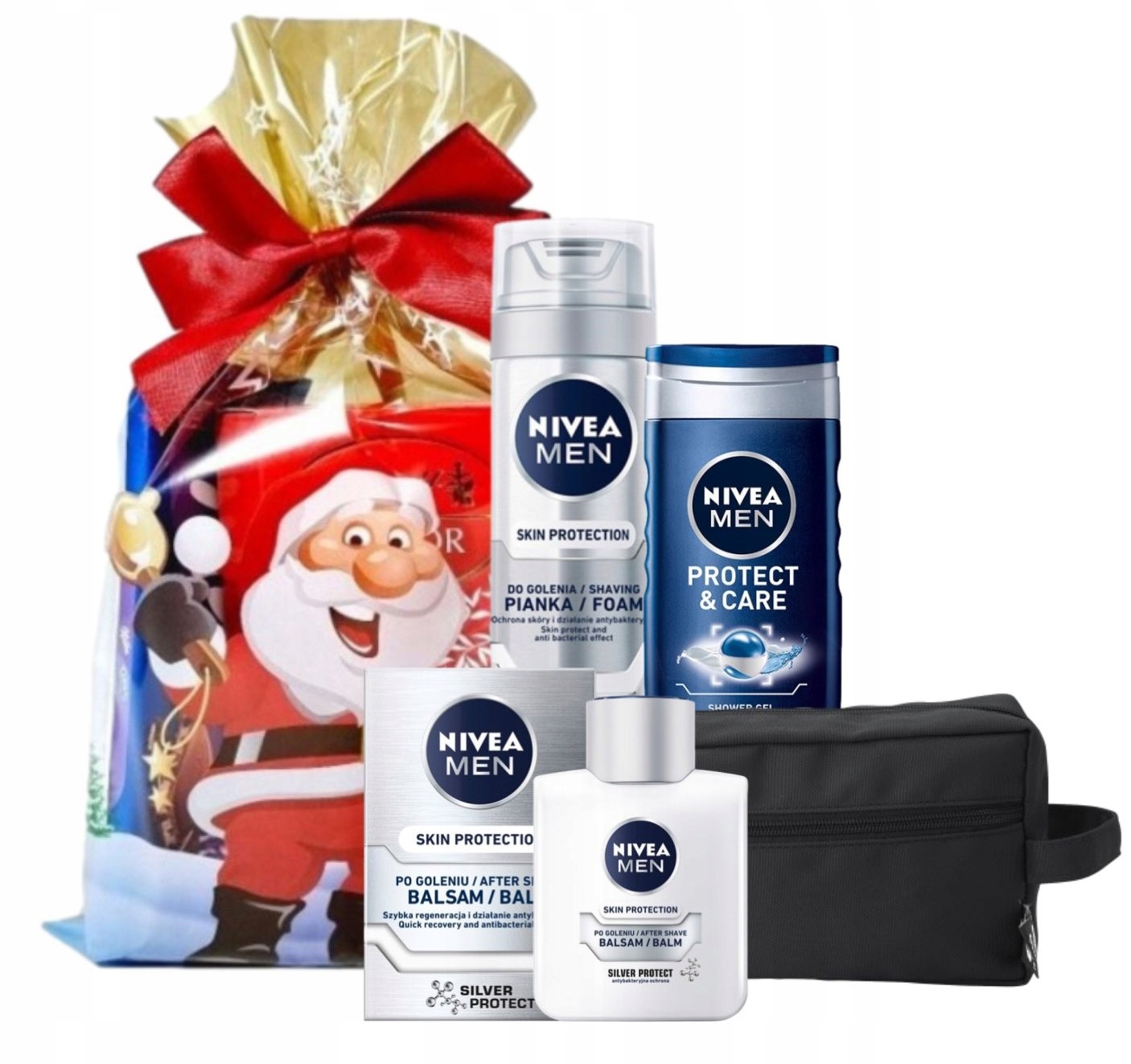 Vánoční sada Pánský Dárek Nivea Gel Pěna Balzám Kosmetická taštička