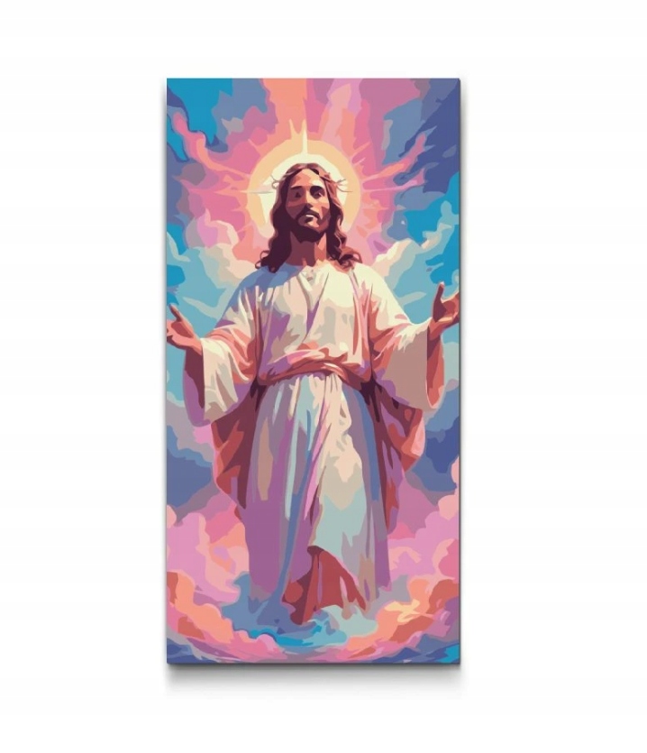 Malování Podle Čísel Ježíš Barevný nebe Náboženství Velký 40x80 cm