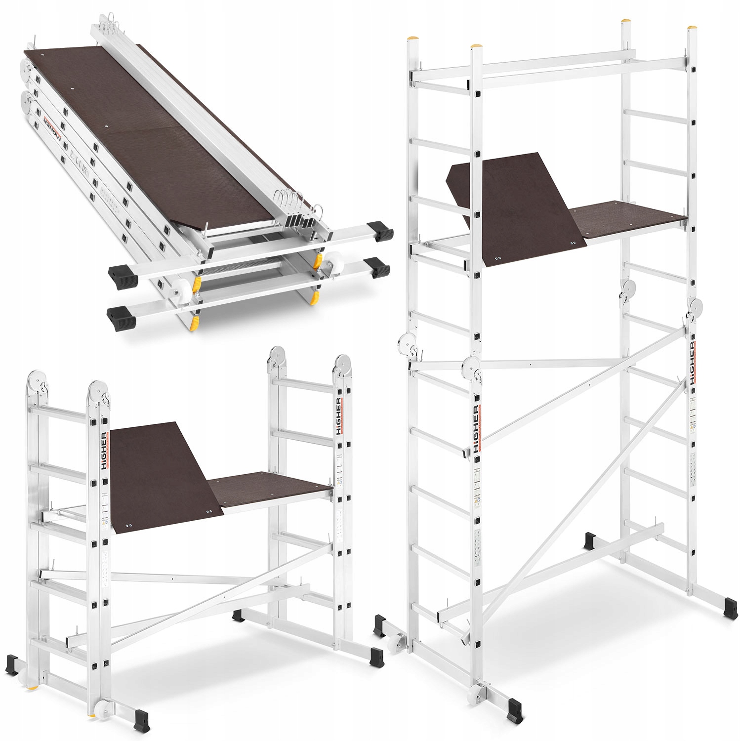 Rusztowanie aluminiowe drabinowe przegubowe jezdne Higher Dr 2x5 4,0m 150kg