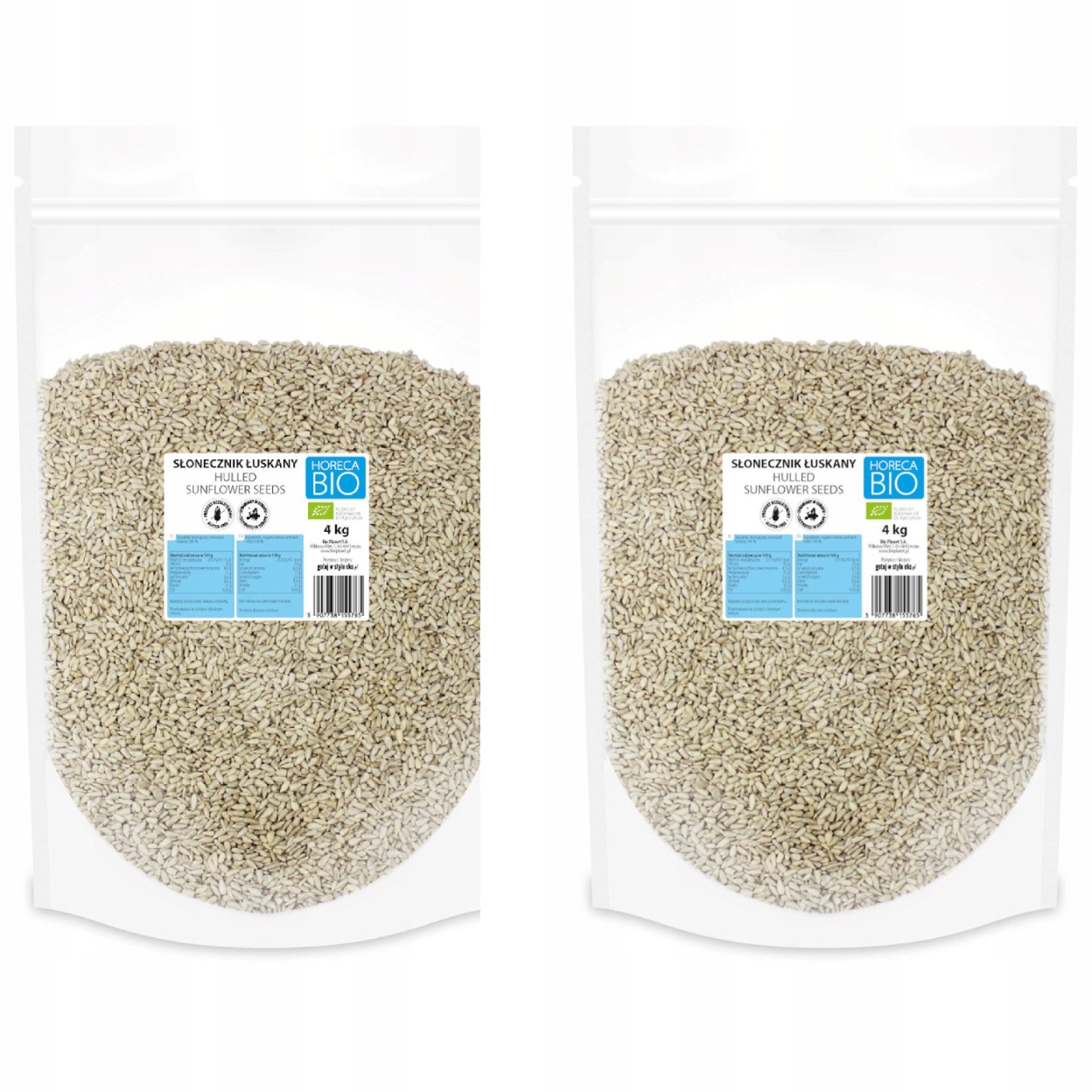 2x Słonecznik Łuskany Bezglutenowy Bio 4 kg Horeca Bio Planet