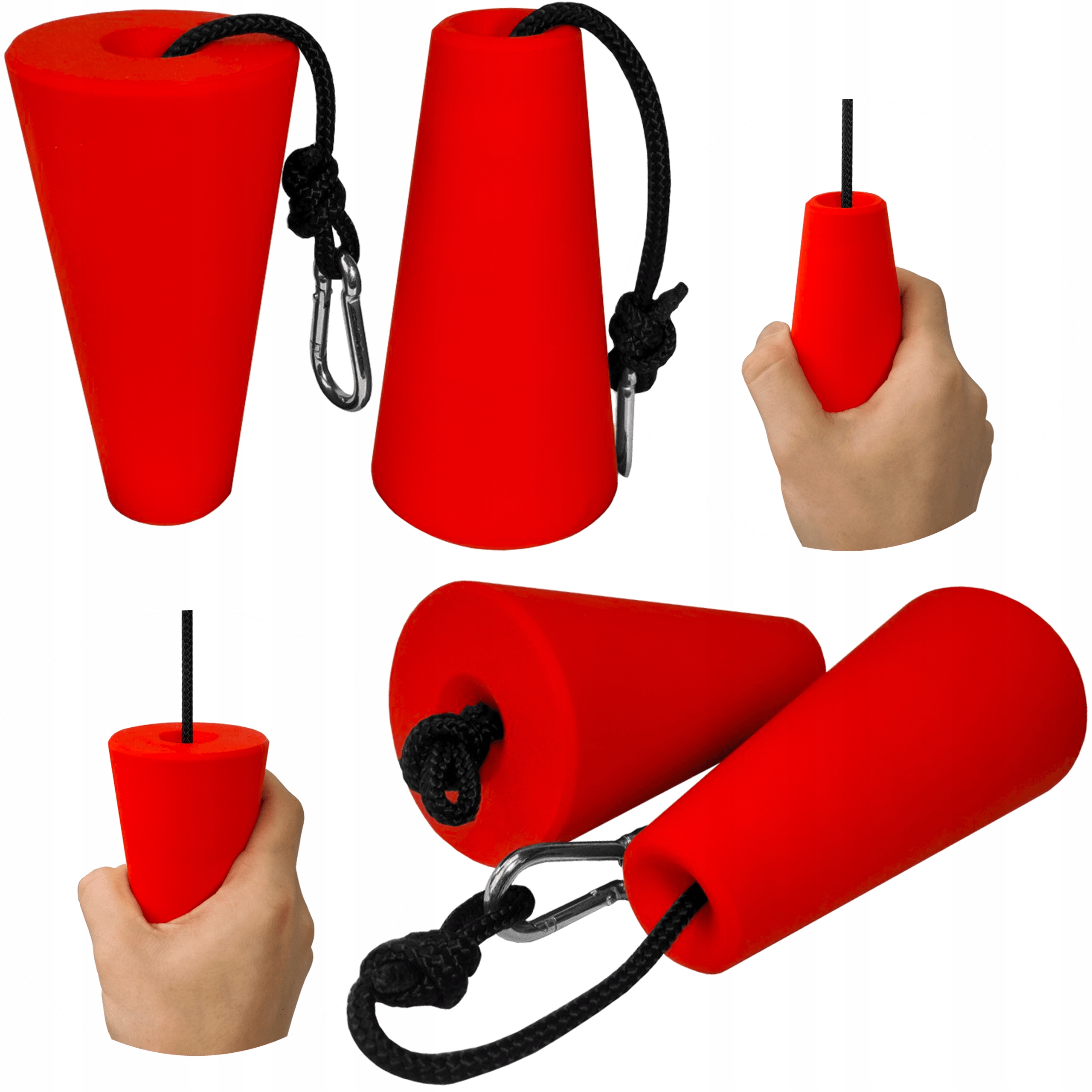 Chwyty Stożkowe Ocr Do Podciągania Z Linką 60CM I Karabinkami 2SZT Trening