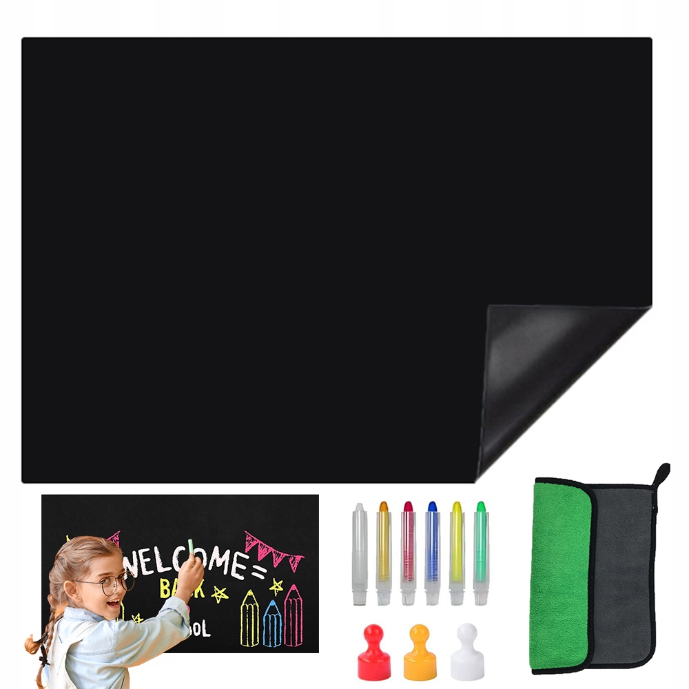 Tablica w Ramie Magnetyczna na Ścianę Na Magnesy z Podróży Czarna 200X100cm