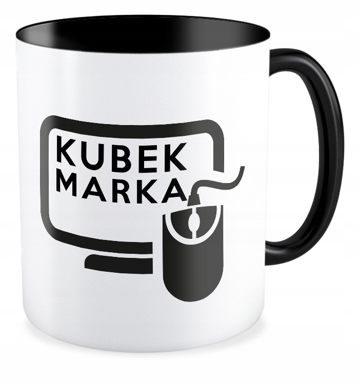 

Kubek czarny prezent dla Informatyka + Twoje Imię