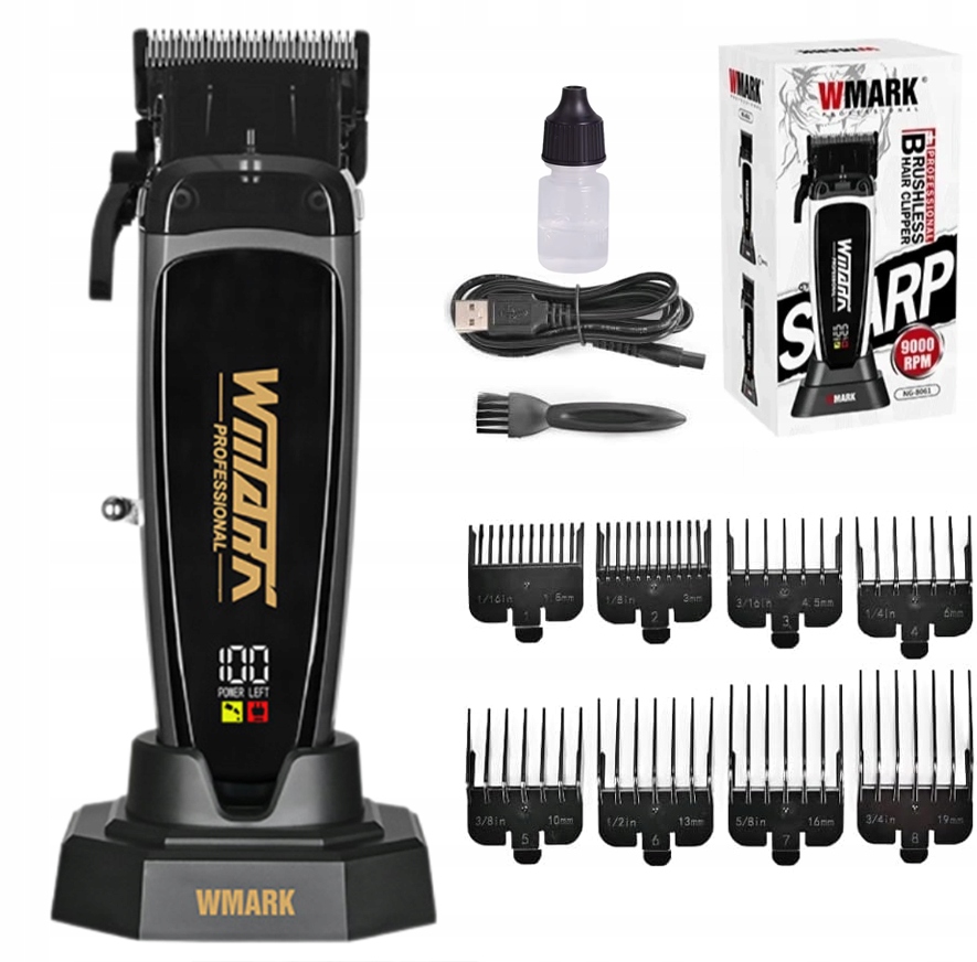 Wmark NG-8061B Barber Profesjonalna maszynka do włosów i brody ostrza DLC