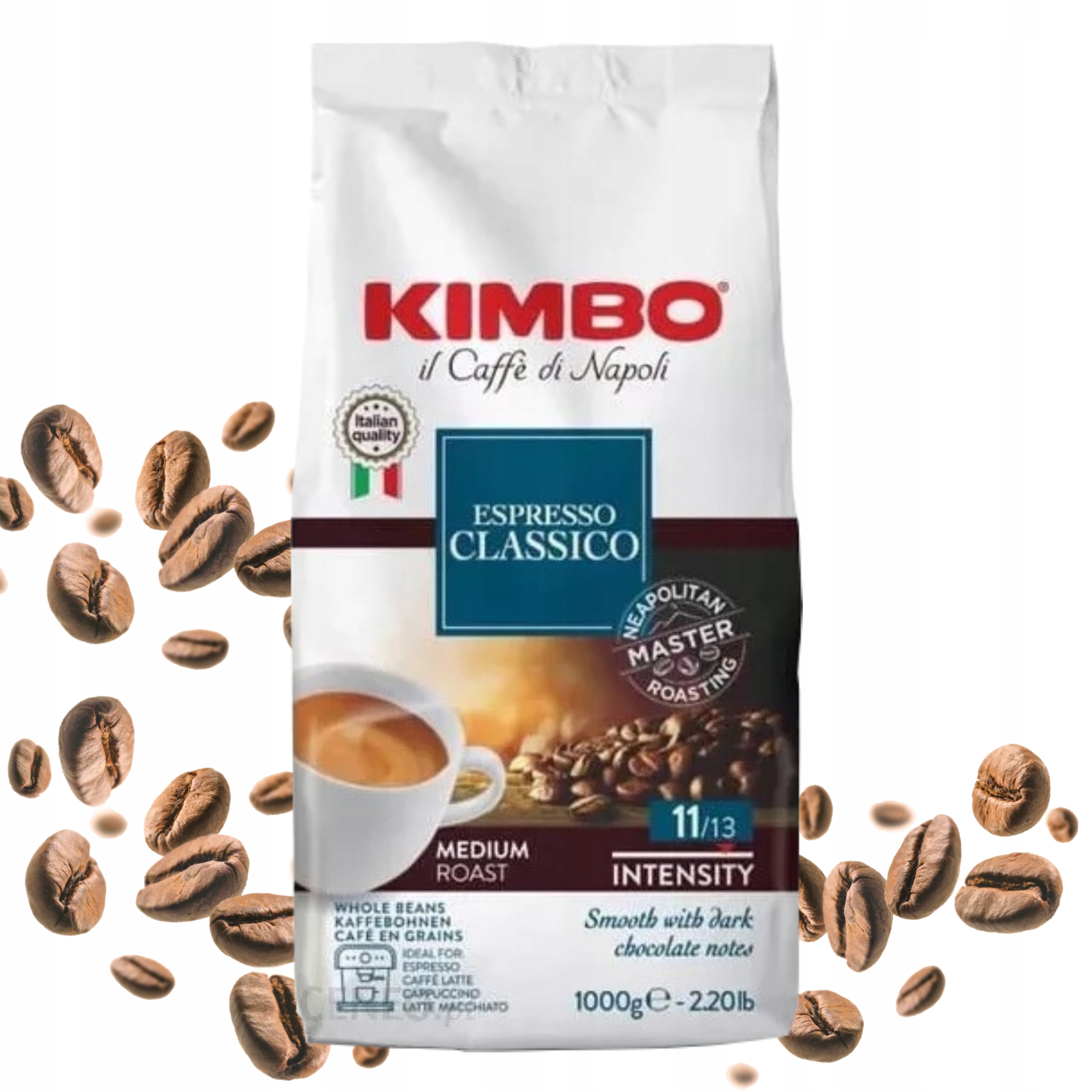 Levně Káva zrnková Kimbo Espresso Classico směs Arabiky a Robusty 1 kg