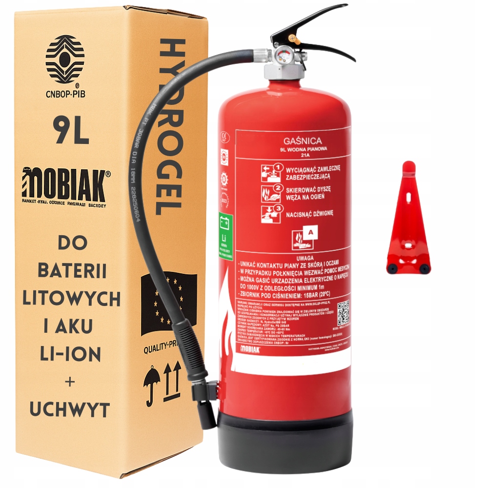 Gaśnica 9L do gaszenia baterii litowych i akumulatorów Li-ion Hydrożel