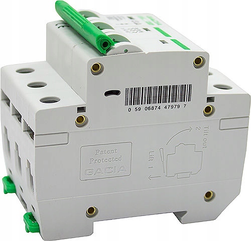 Wyłącznik nadprądowy bezpiecznik 3 fazy C16 16A 3P Marka Gacia