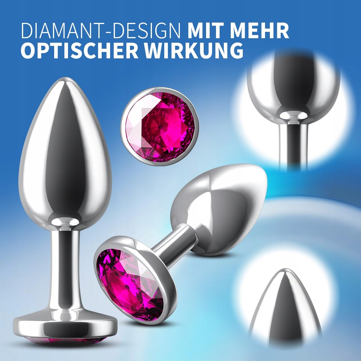 ANALPLUG Zestaw 3 Sztuk Silikonowy Metalowy Wibrator Dla Kobiet i Mężczyzn — miniatura 3