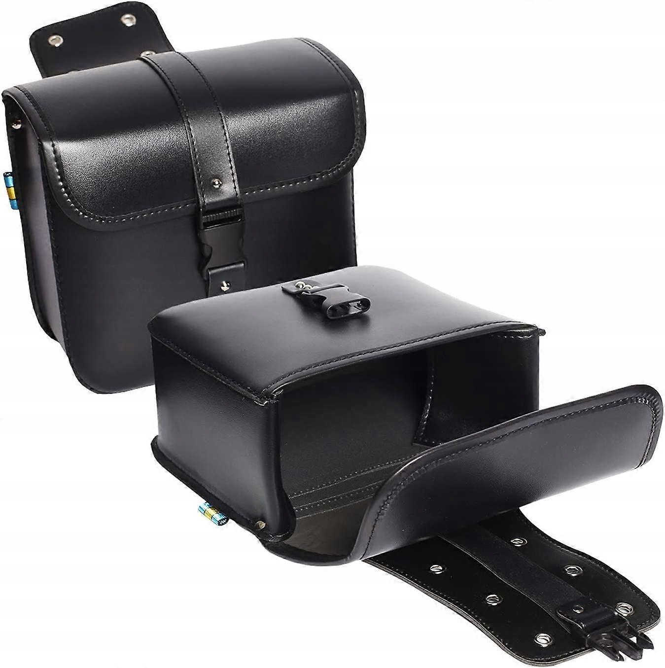 Boční Brašny Motocyklové Kožené Pu 25 x 12 x 24 cm černé