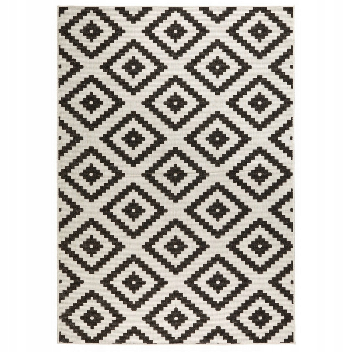 80x250 Kusový koberec Twin-Wendeteppiche 103129 schwarz creme – na ven i na