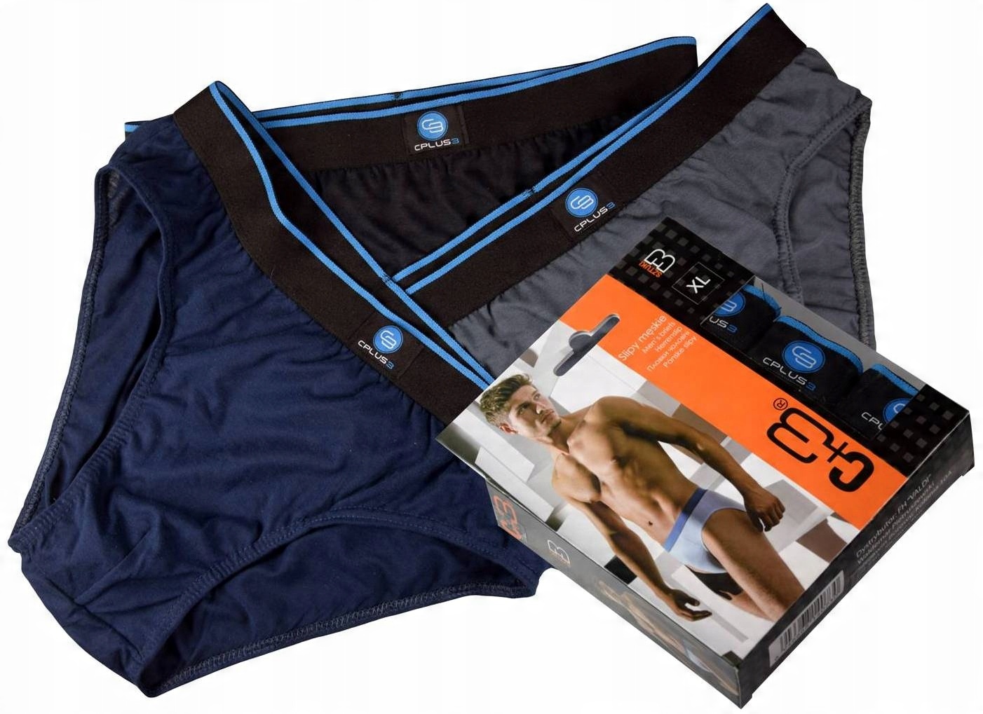 

Slipy Męskie classic 3 Szt bawełniane C + 3 r. 2XL