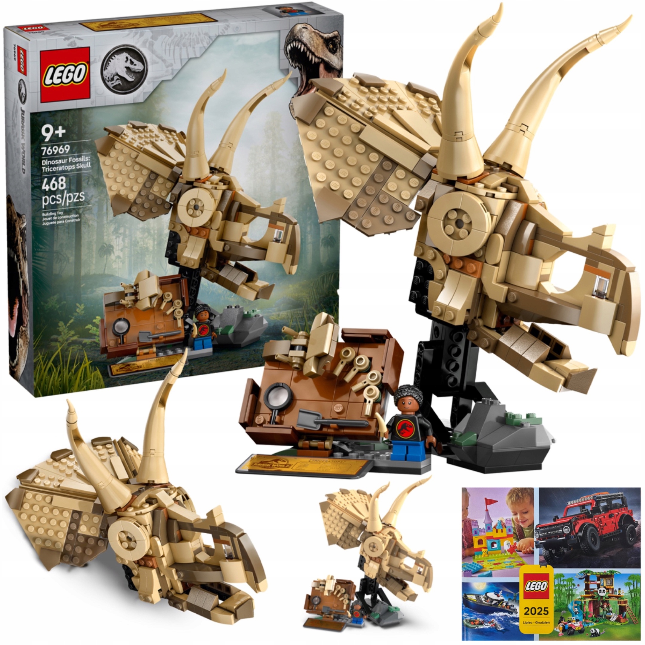 Lego Jurský svět 76969 Kostry dinosaurů: lebka triceratopsa