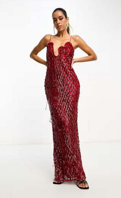 Fenoménní Flitrová Šaty S Třásněmi, Design 36 S