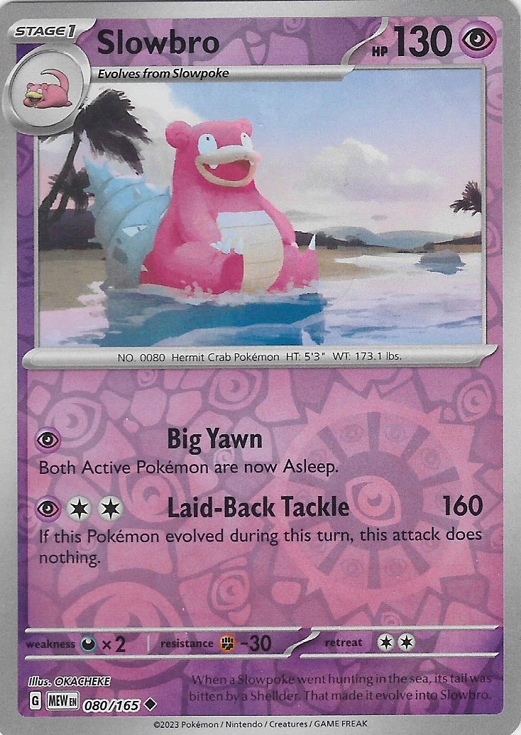 Karta Pokemon 151 80/165 Slowbro Reverse Holo Mew 080/165