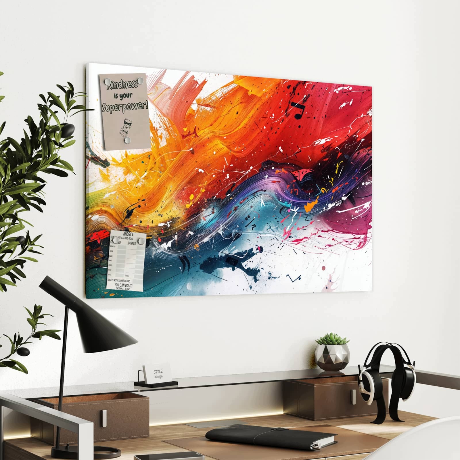 Magnetická tabule Exploze barev 90 × 60 cm