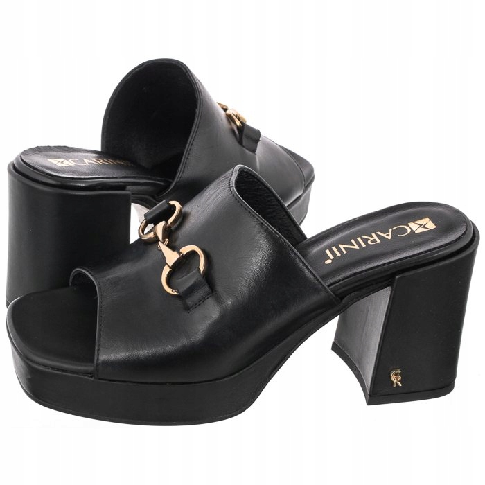 

Damskie Klapki na Obcasie Carinii Czarne B7360