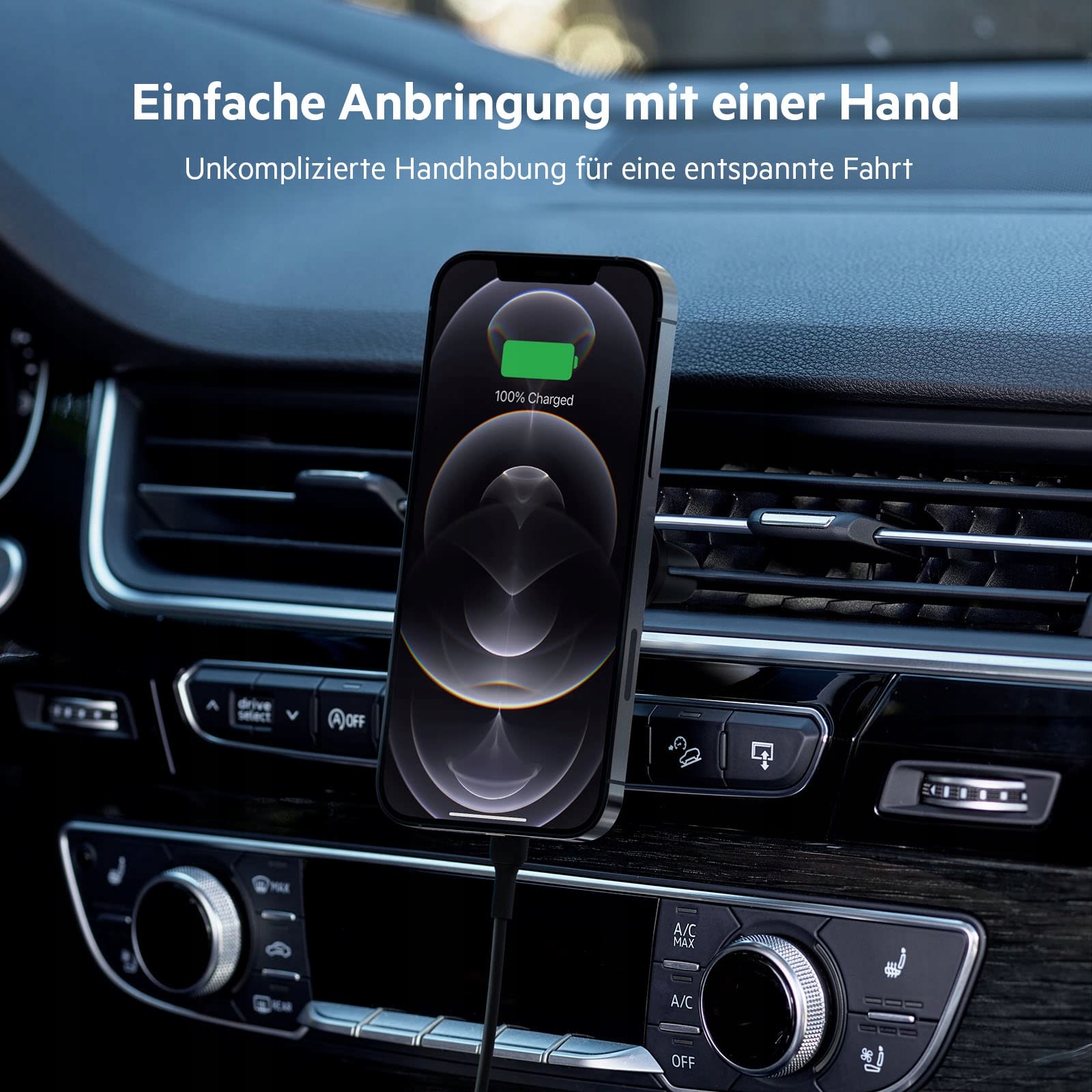 BELKIN BoostCharge Magnetyczny Uchwyt Samochodowy Z Ładowarką Dla iPhone — miniatura 5