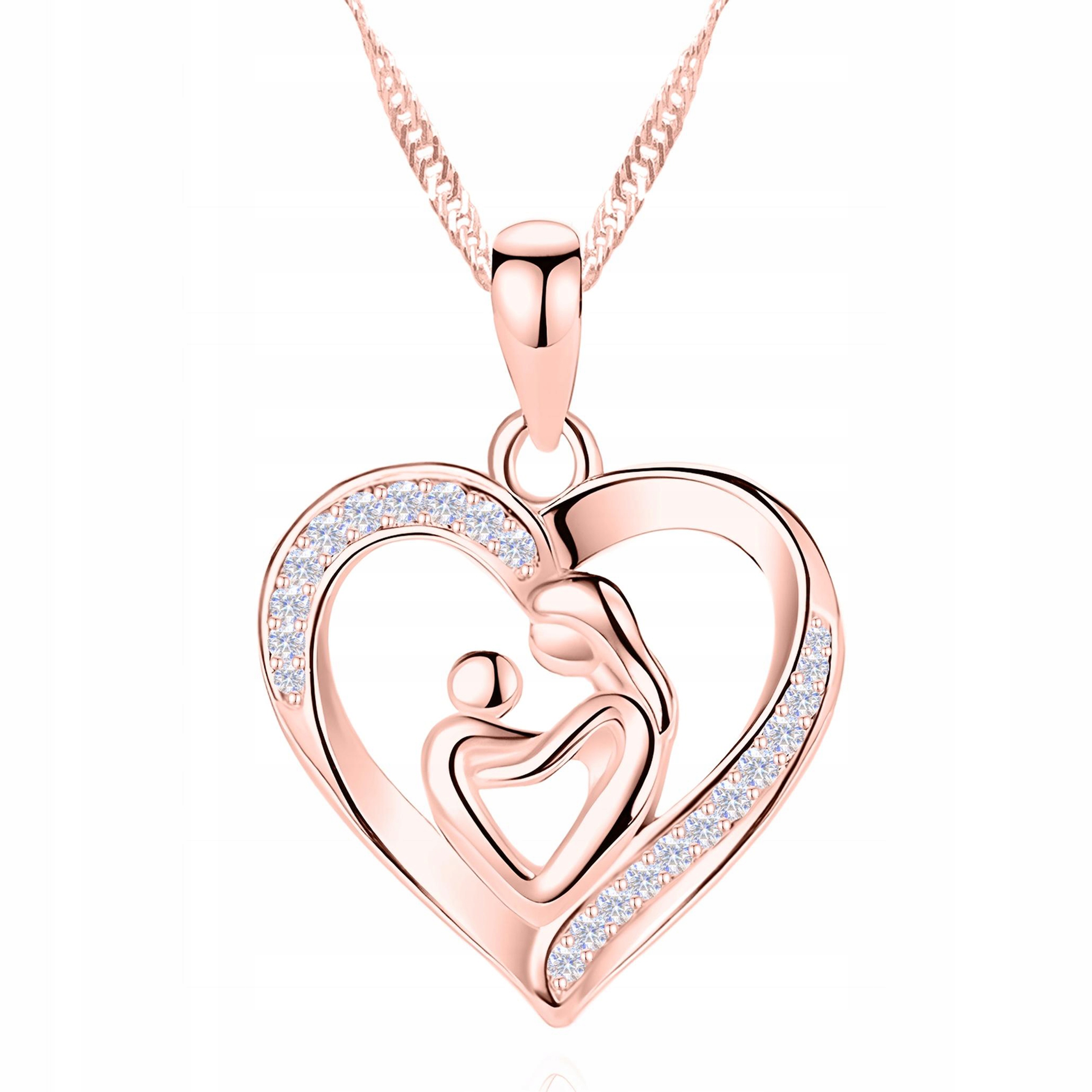 Náhrdelník Pozlacený Matka s dítětem Dcerou Synem Rodina Stříbro 925