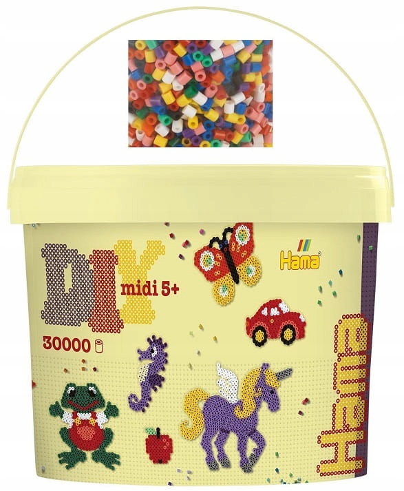 Hama MIDI 181-00 30.000 koralików w wiaderku koraliki do prasowania