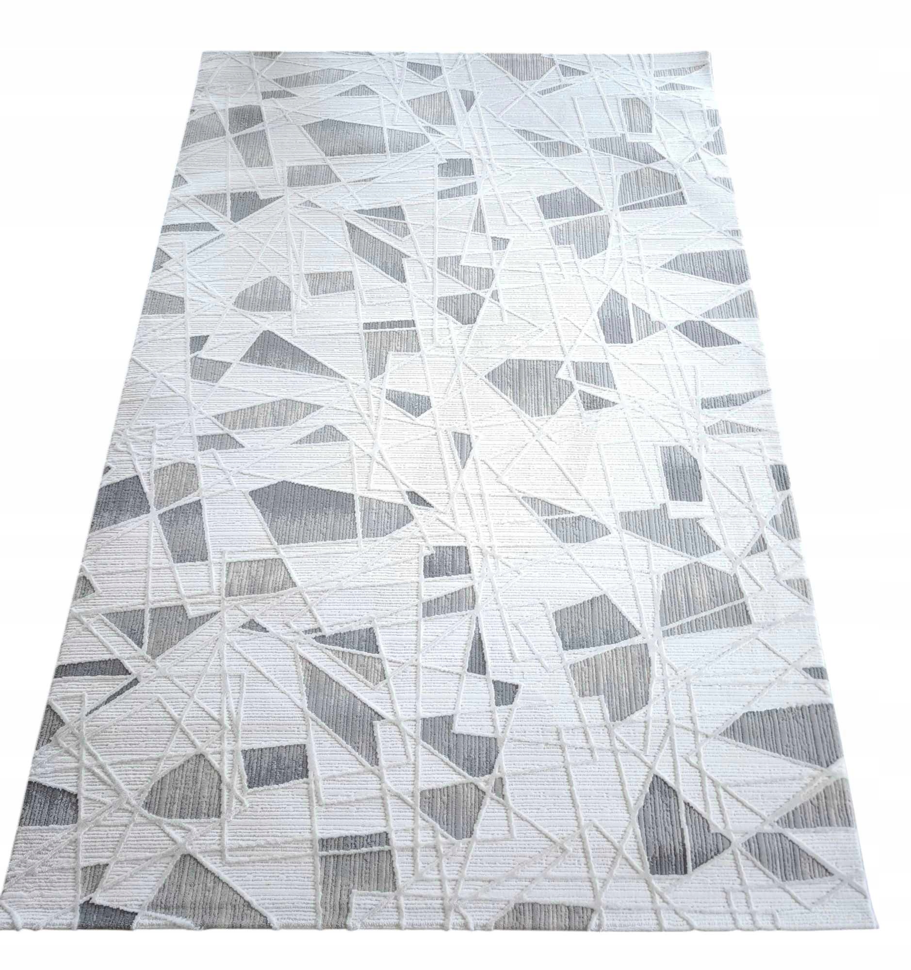 Koberec do obývačky 160 x 230 cm, loftový vzor s plyšovými štetinami, kvalita