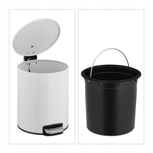 Levně nádoba na odpadky 5 l bílá relaxdays
