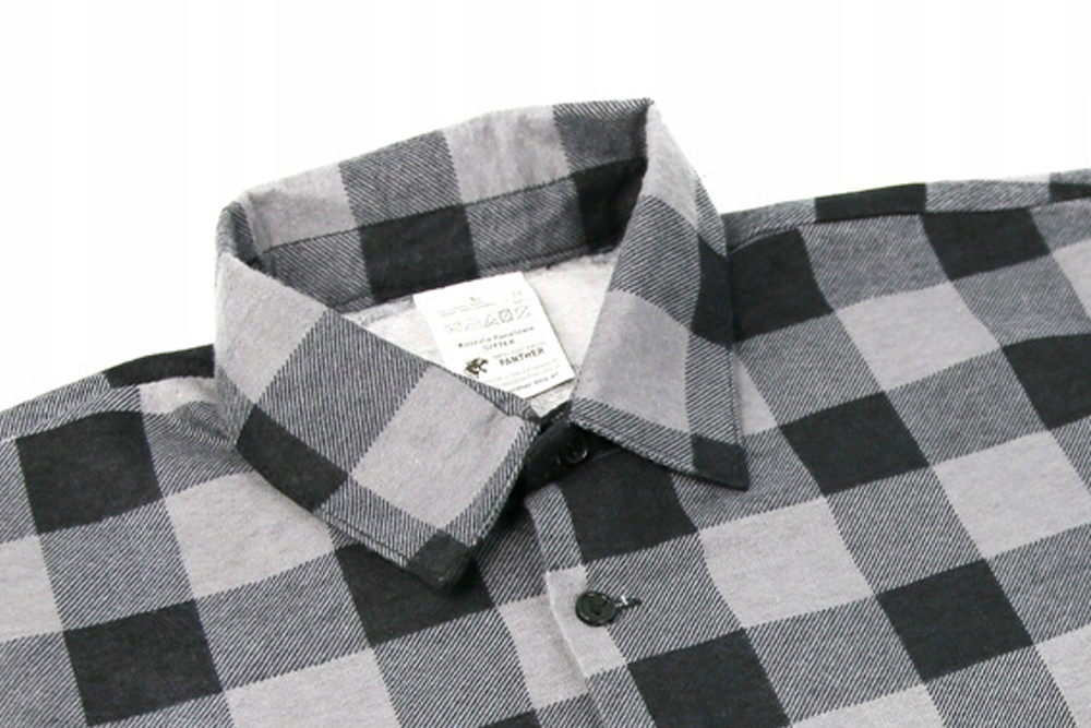 KOSZULA FLANELOWA ROBOCZA MĘSKA W KRATĘ SZARA BAWEŁNA 2XL Rozmiar XXL