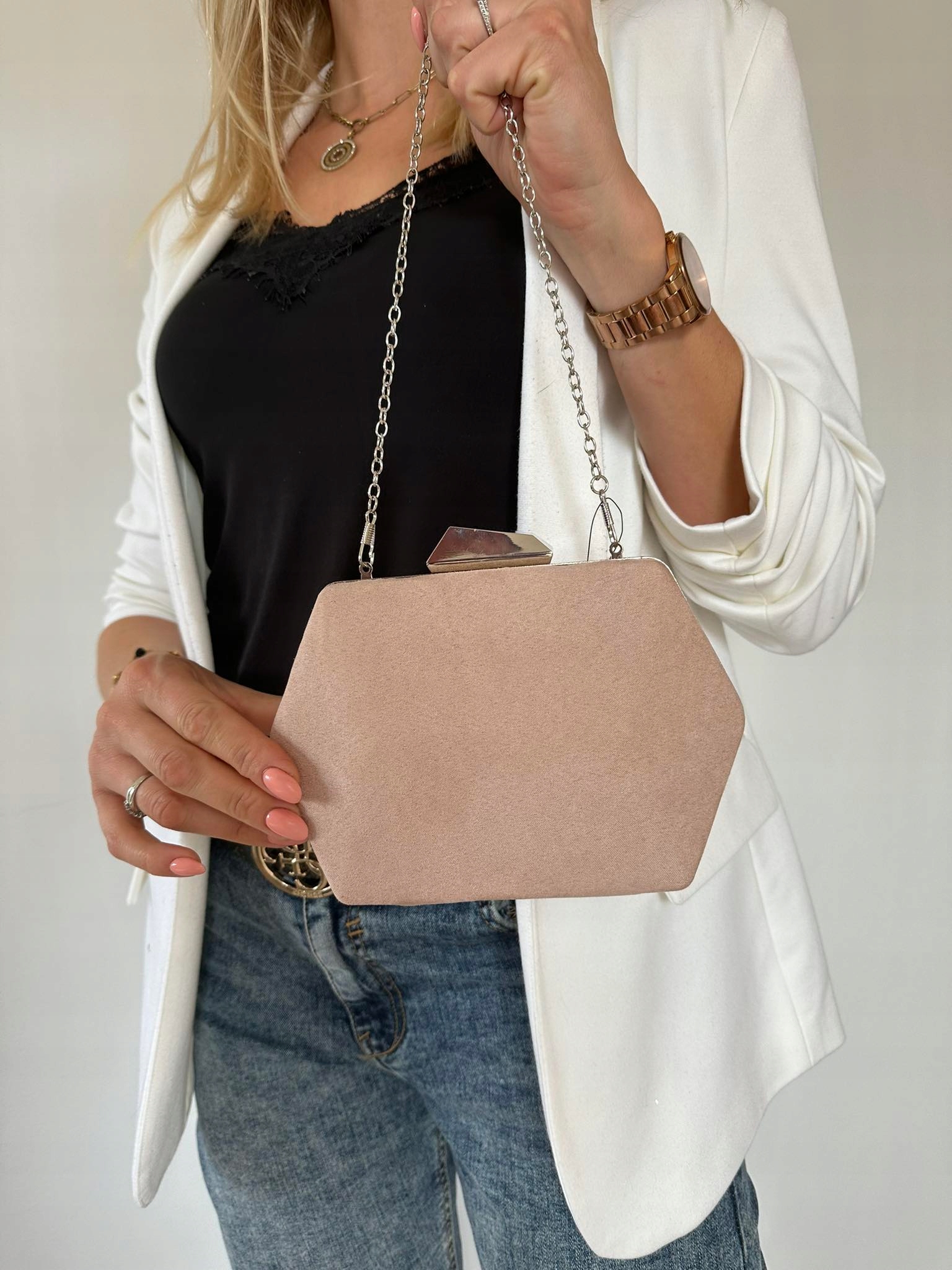 PUZDERKO KOPERTÓWKA ZAMSZ CAPPUCCINO Odcień karmelowy