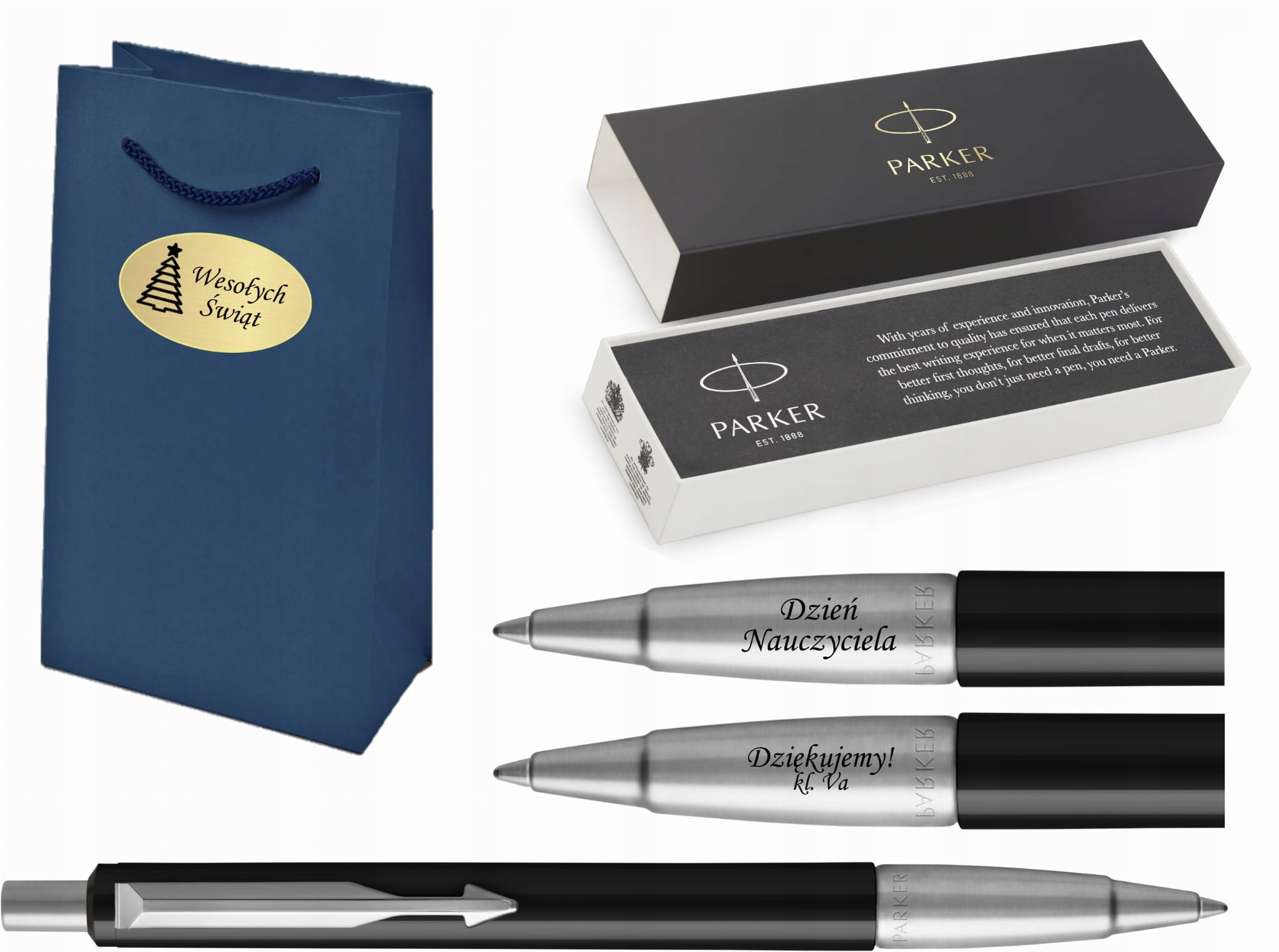 

Parker Długopis Vector Czarny Grawer Torebka