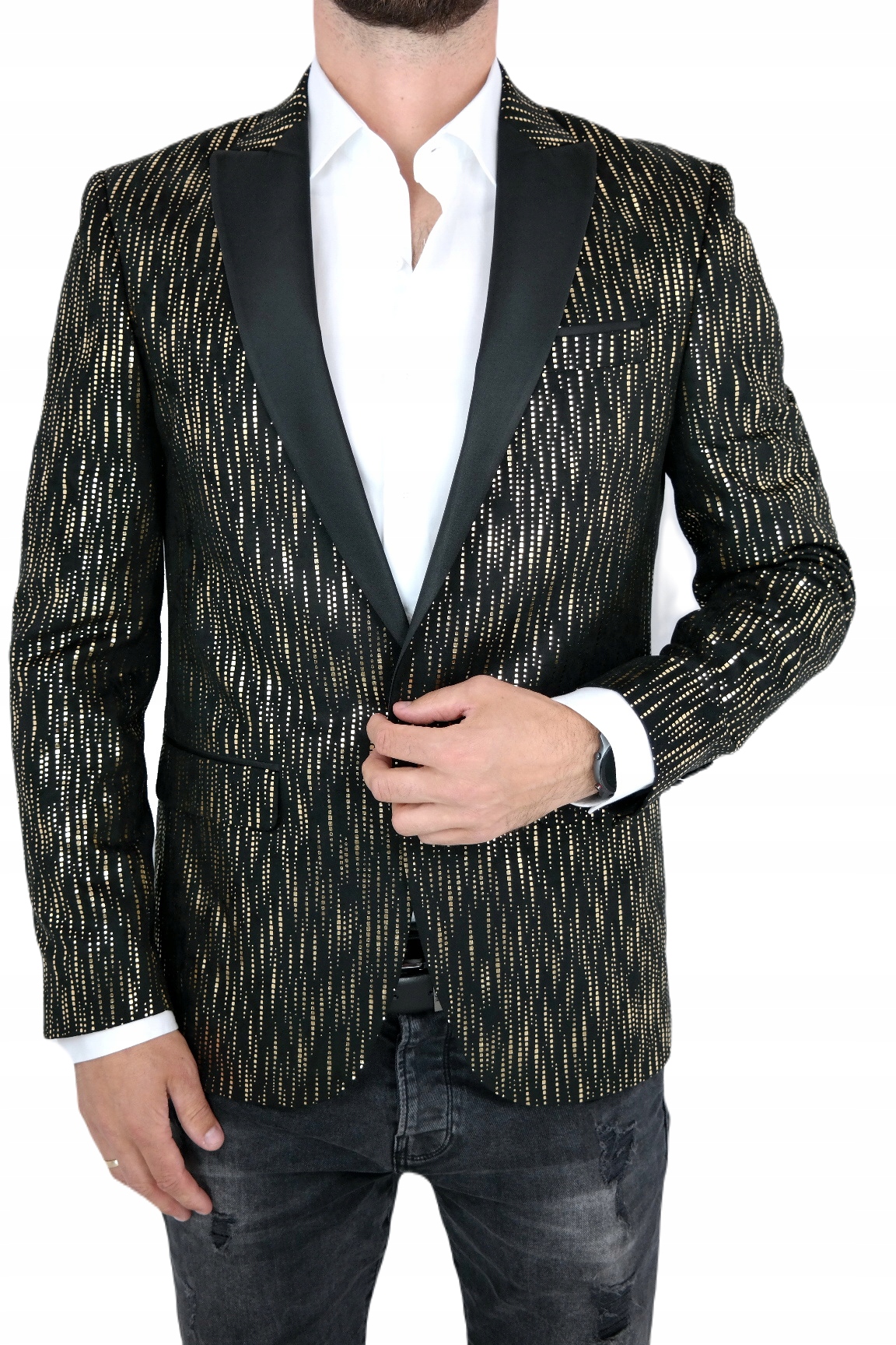 Giovanni Pera Marynarka męska D42 złota 58 XL/2XL