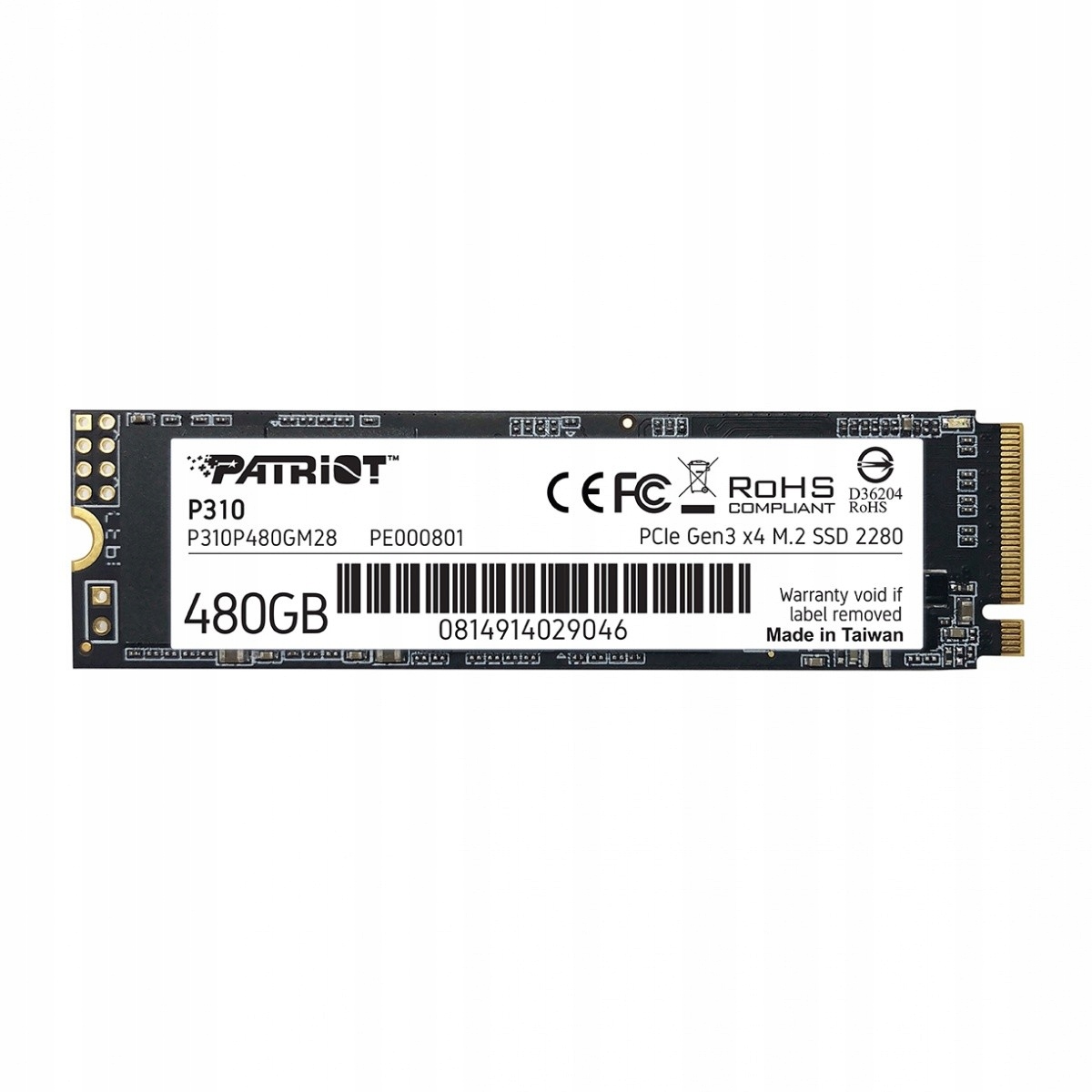 Ssd disk P310 480GB M.2 2280 1700/1500 PCIe NVMe