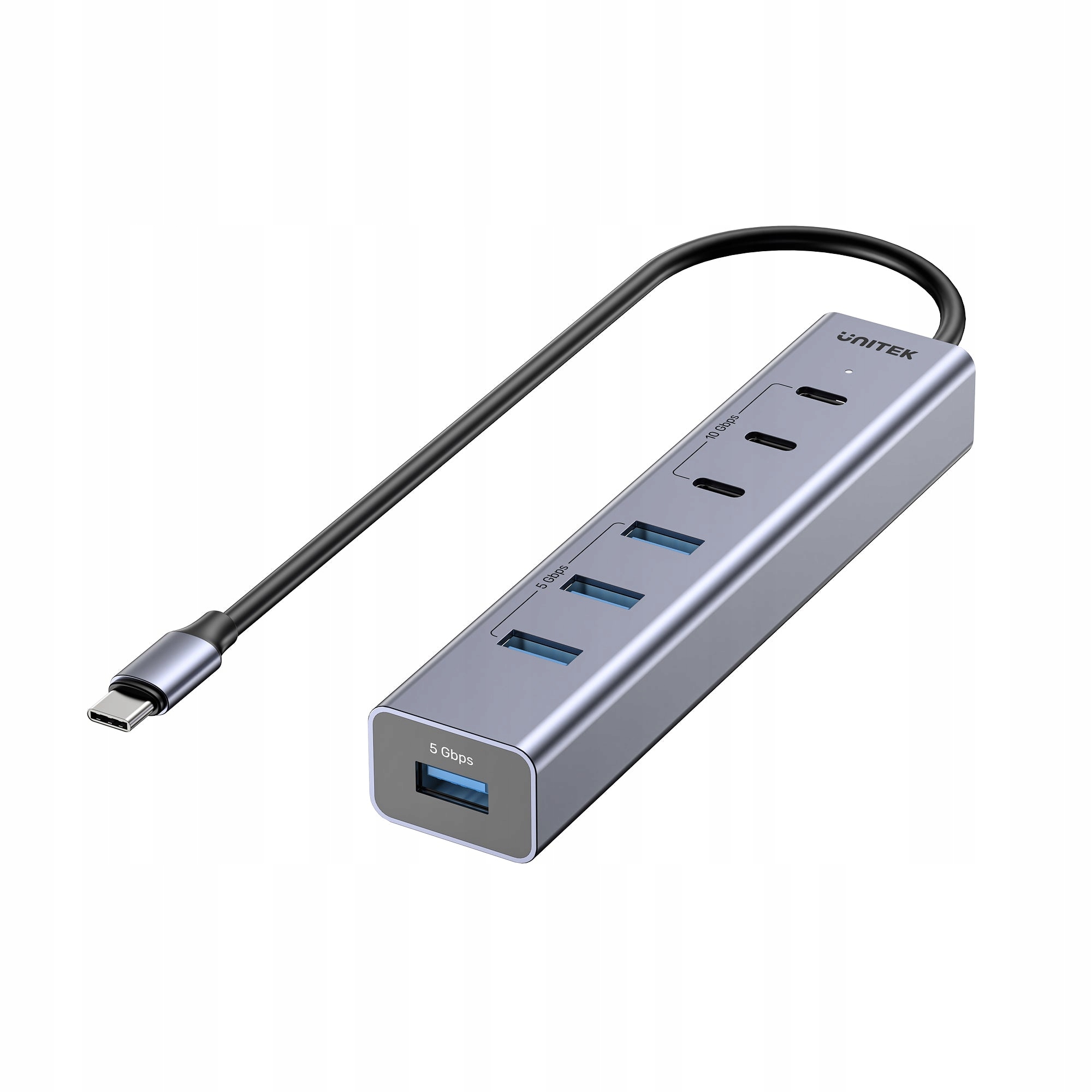 Unitek Aktivní Usb-c hub 3x Usb-c 10Gbps 4x Usb-a 5 Gbps s napájecím adaptérem
