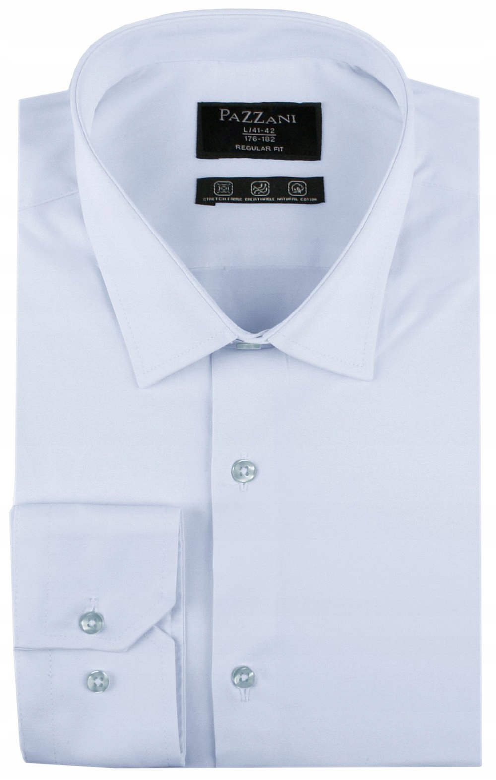 Jednobarevná bavlněná košile, jednoduchý Střih – světle modrá – 44/176-182