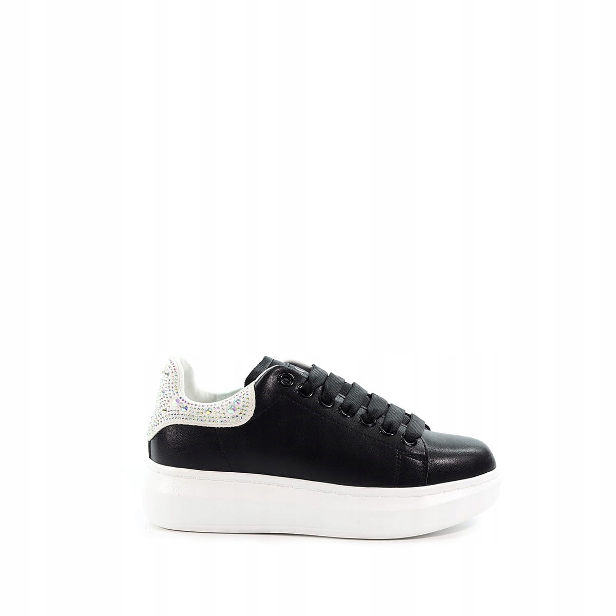 Sneakersy na platformie Goe czarne skórzane r.36