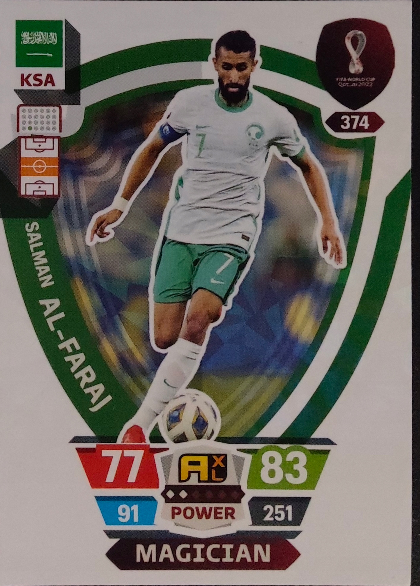 Panini World Cup Qatar 2022 Magician 374 Salman Al-faraj Arabia