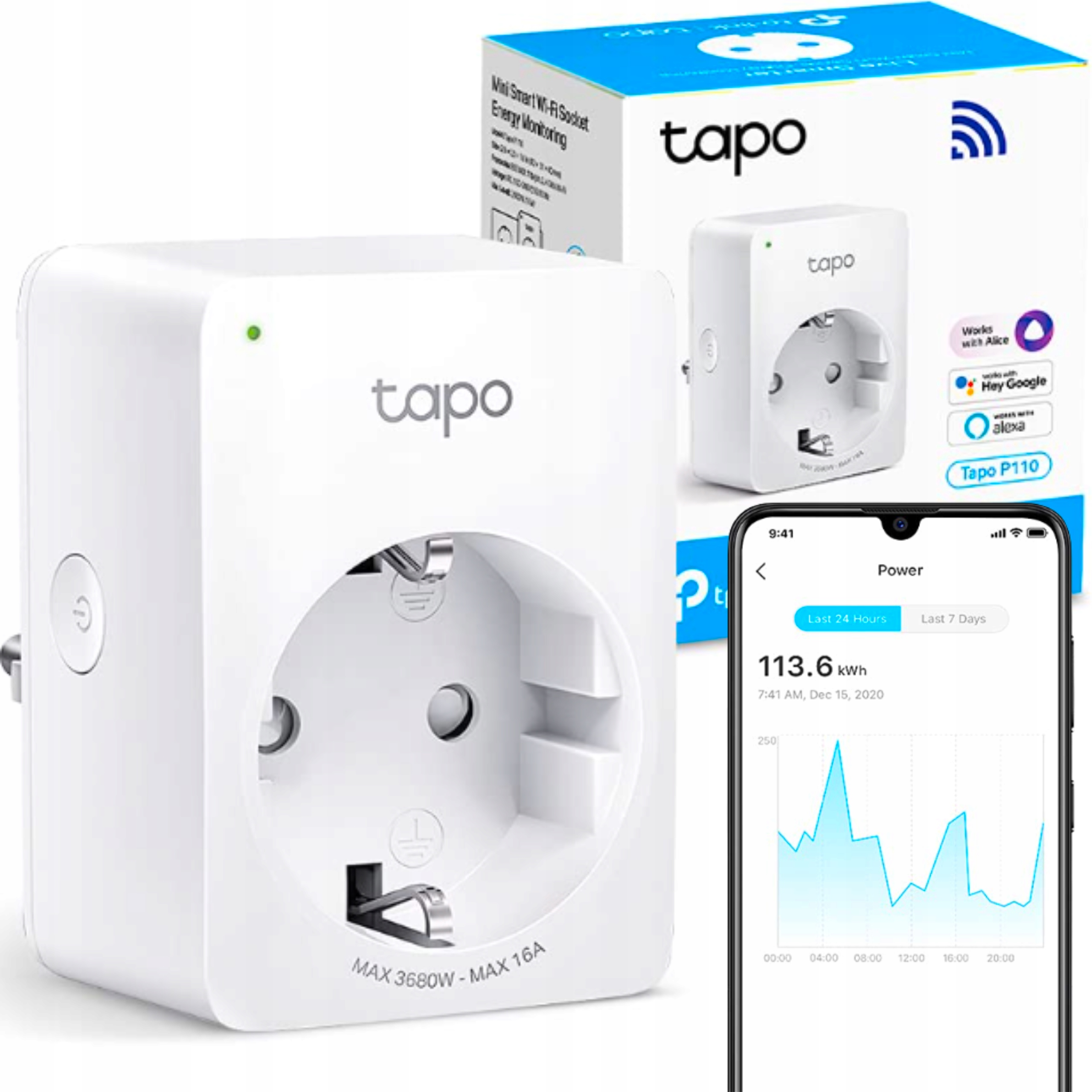 Inteligentne Gniazdko Tp-link Tapo Wi-fi Smart Aplikacja Do Śledzenia