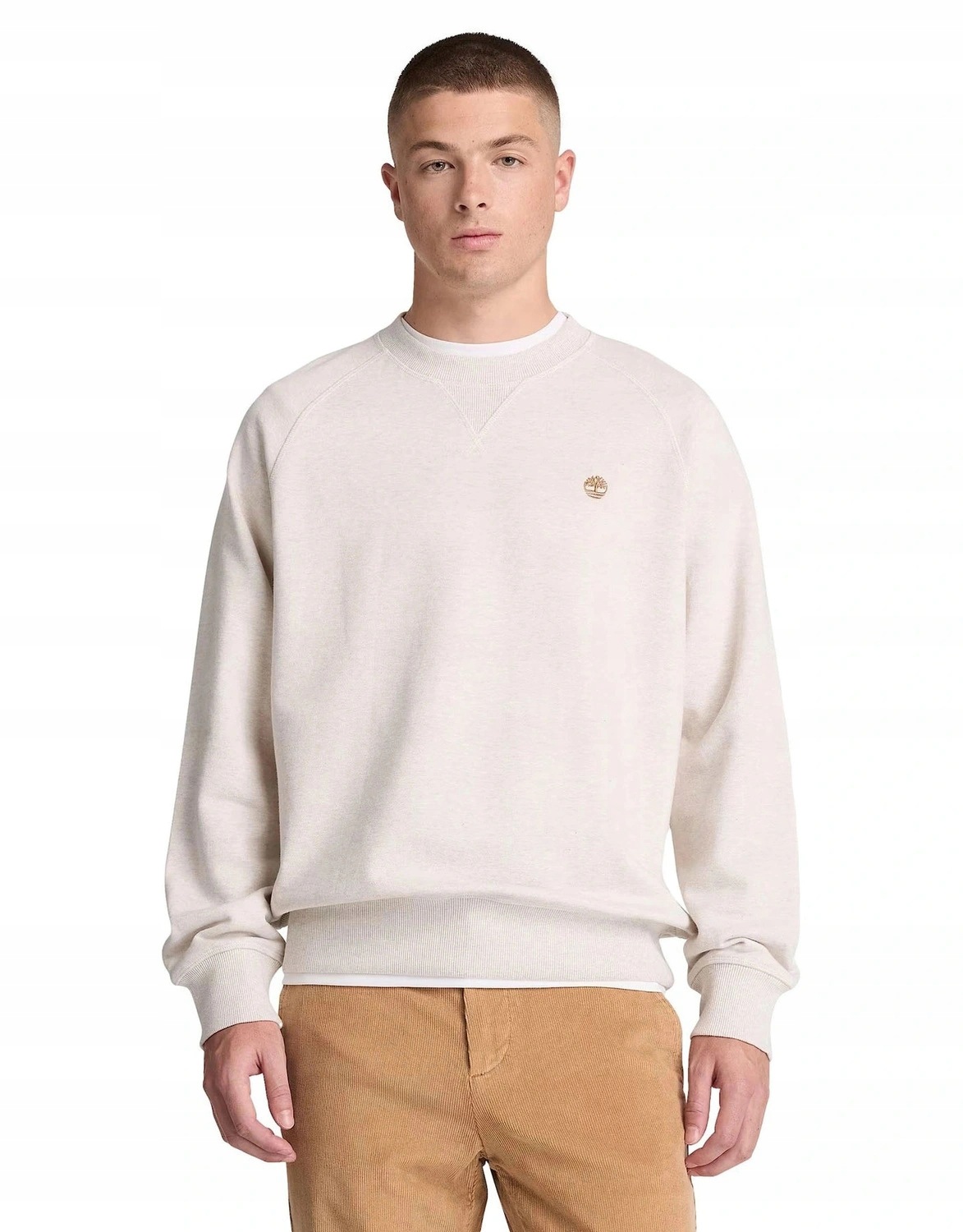 pánská mikina Timberland bez kapuce crewneck tričko Exeter River béžová