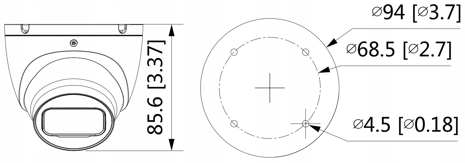 Kamera IP 5Mpx IPC-HDW1530T-0280B-S6 Dahua Obudowa kopułkowa (dome)