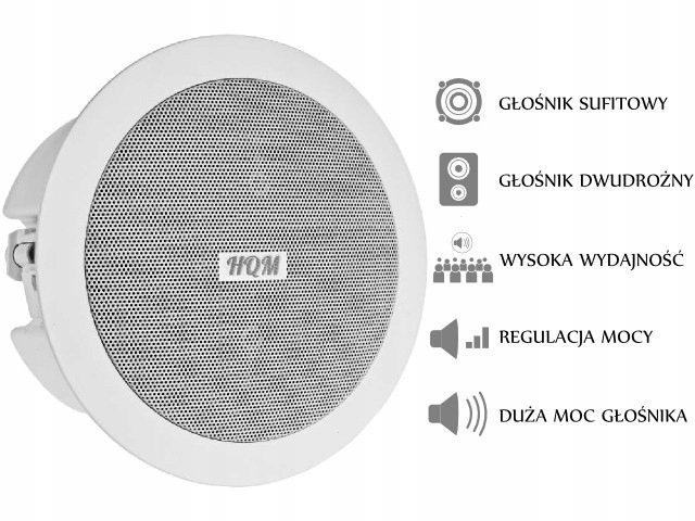 Stropní Reproduktor HQM-SOZ1625 16W 100V Bílý Dvoupásmový