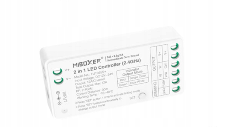 

Mi.light Miboxer FUT035S+ Sterownik 2in1 Mono+cct