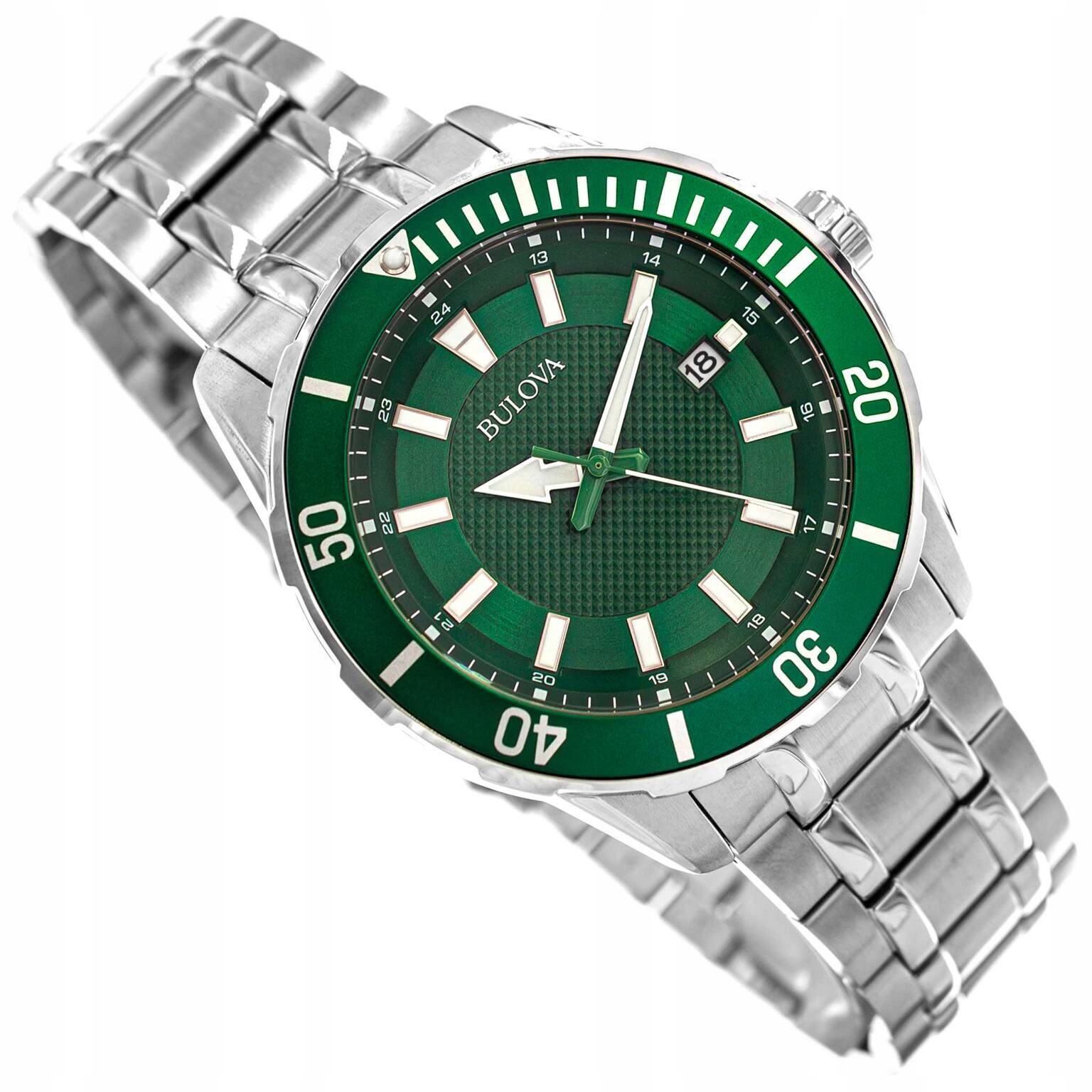 Pánské Hodinky Bulova 98B359 Diver 100M Na Náramku, Stříbrné, Datumovka