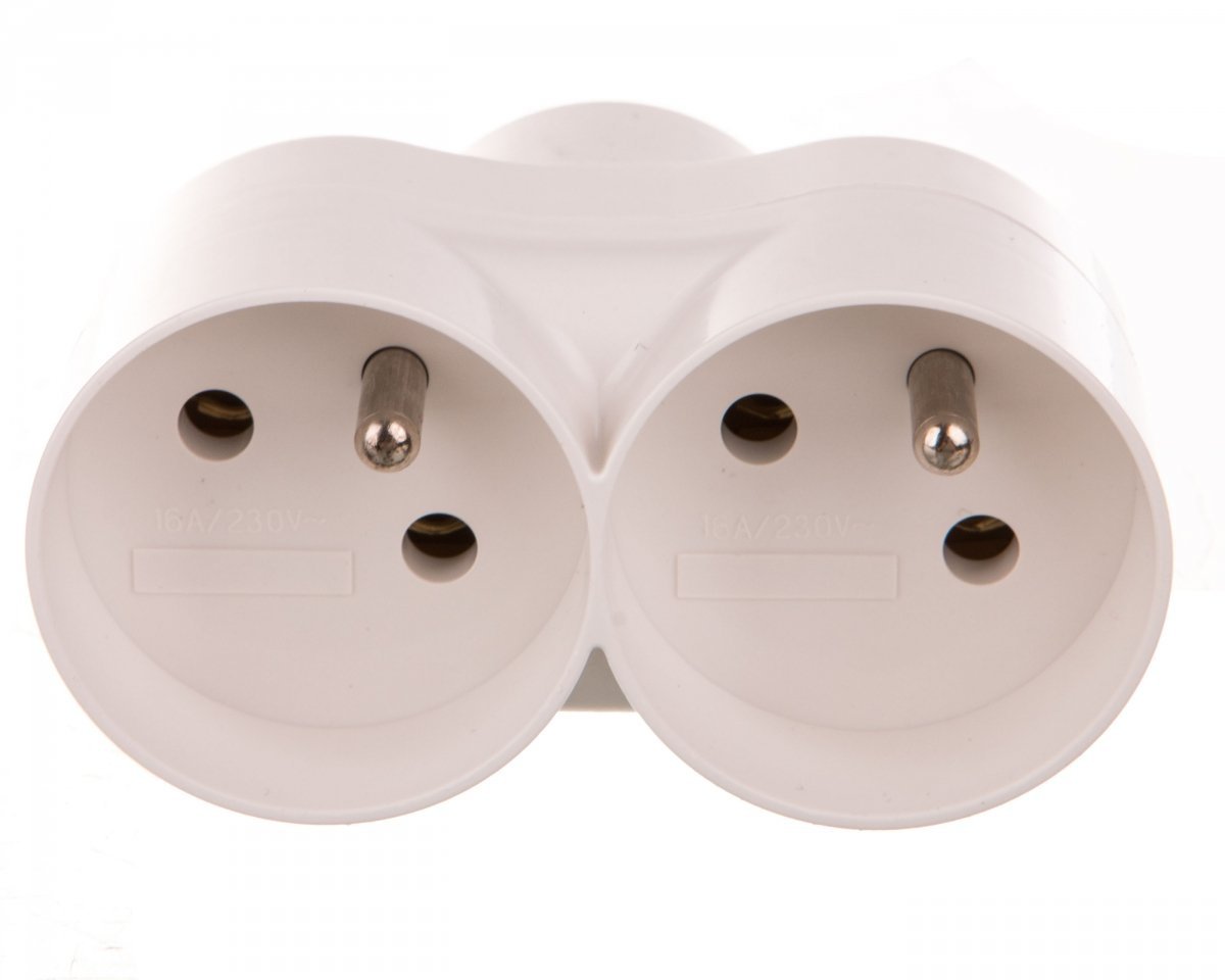 

Rozgałęźnik wtyczkowy 2-gniazda z/u biały D.3803