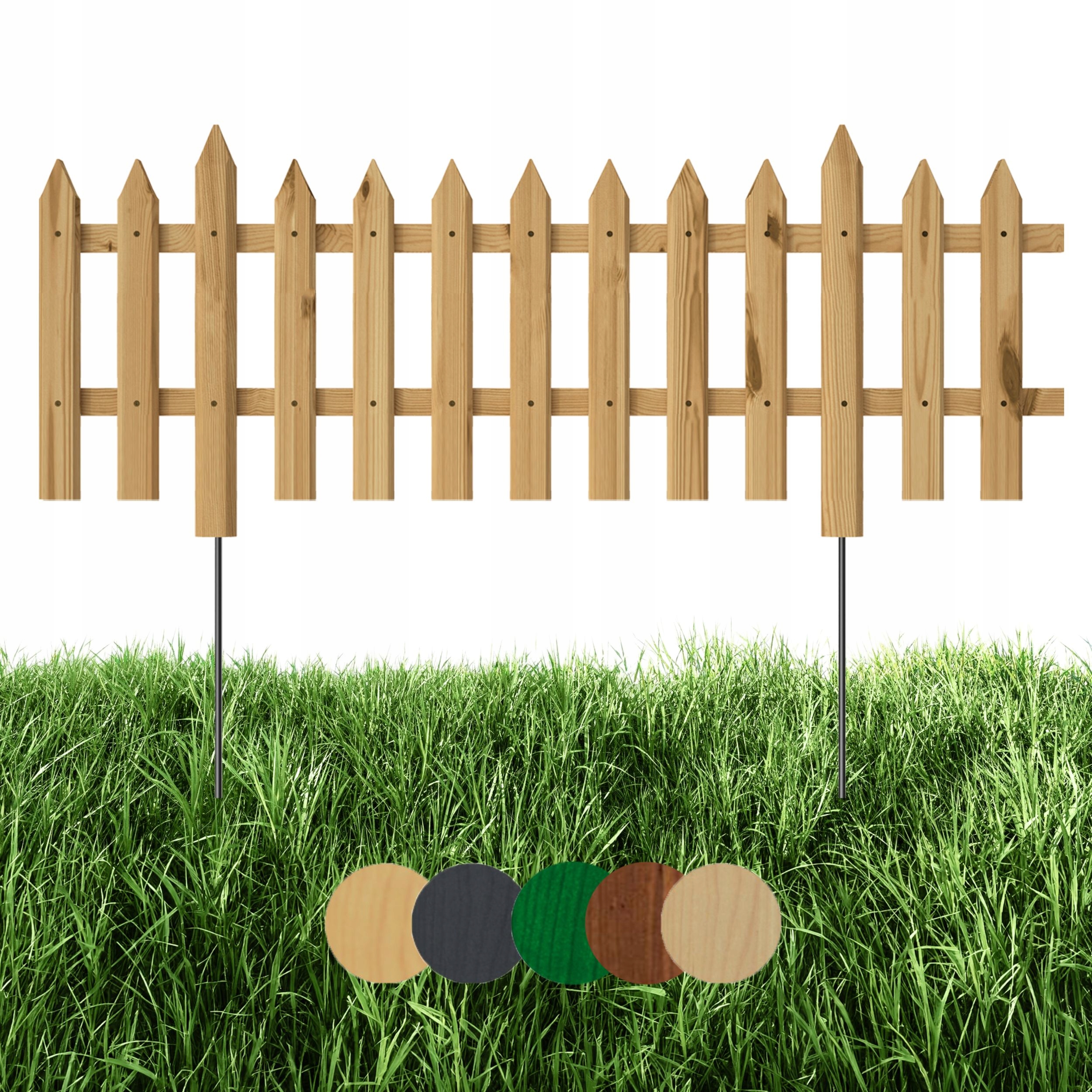 Zahradní plot dřevěný, záhonový, 100 x 30 cm, neimpregnovaný