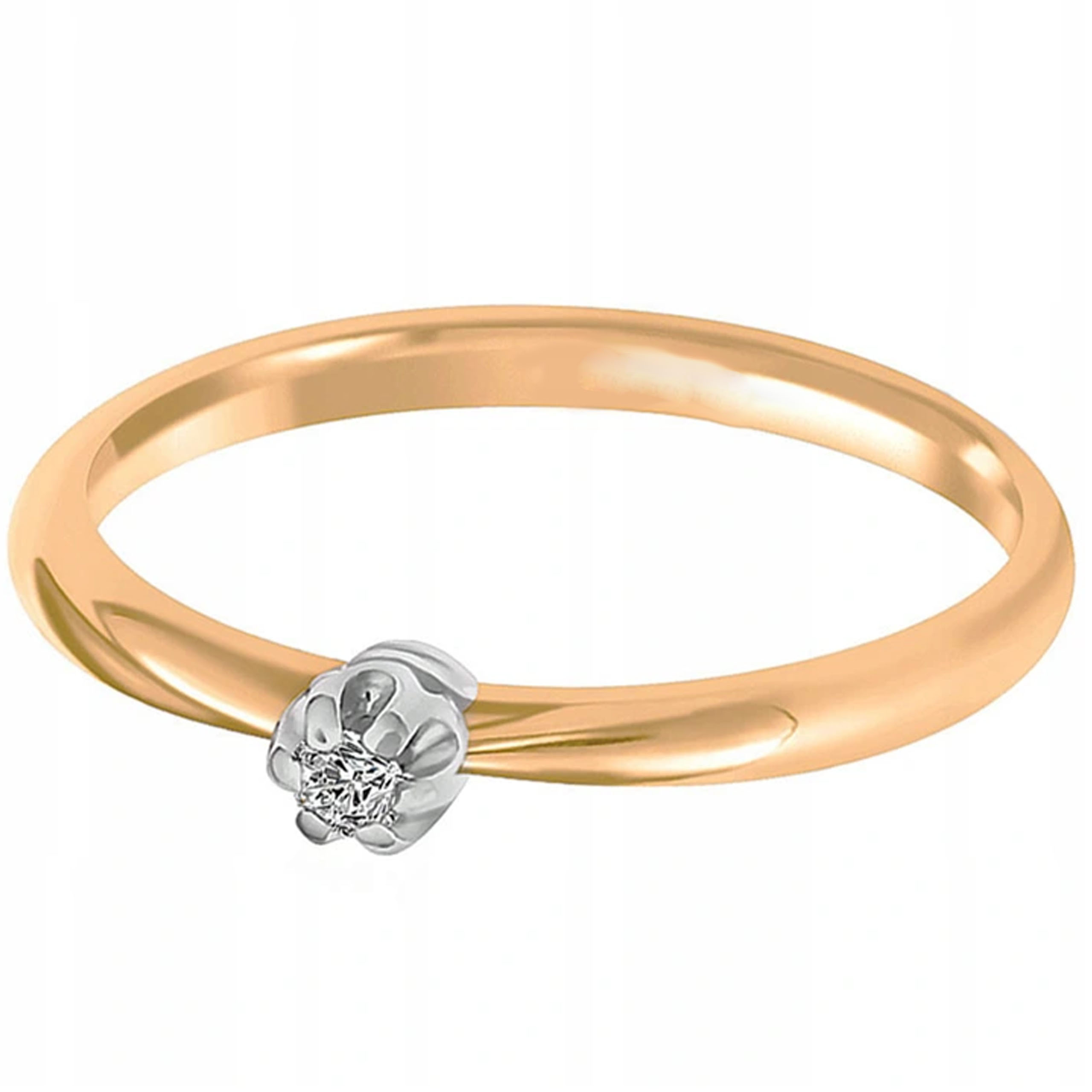 

Pierścionek Zaręczynowy 585 Dwukolorowe Złoto 15R